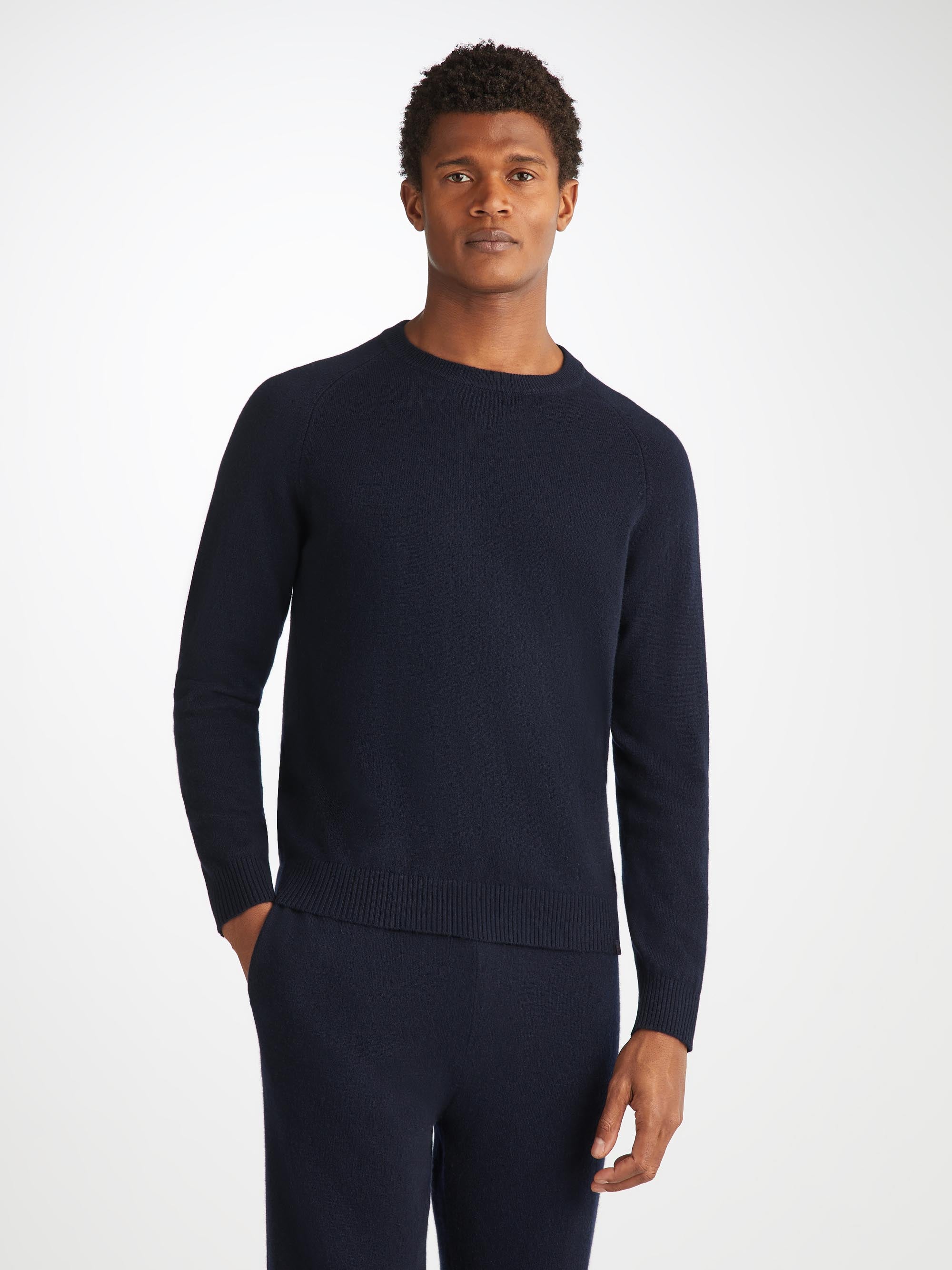 Men's Finley Sweater and Track Pants Cashmere Set Navy