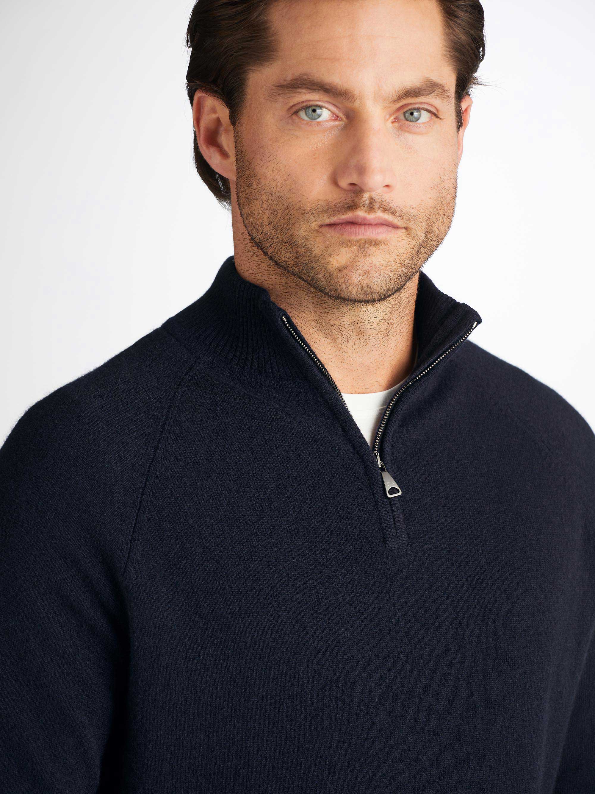 Men's Half-Zip Sweater Finley Cashmere Navy