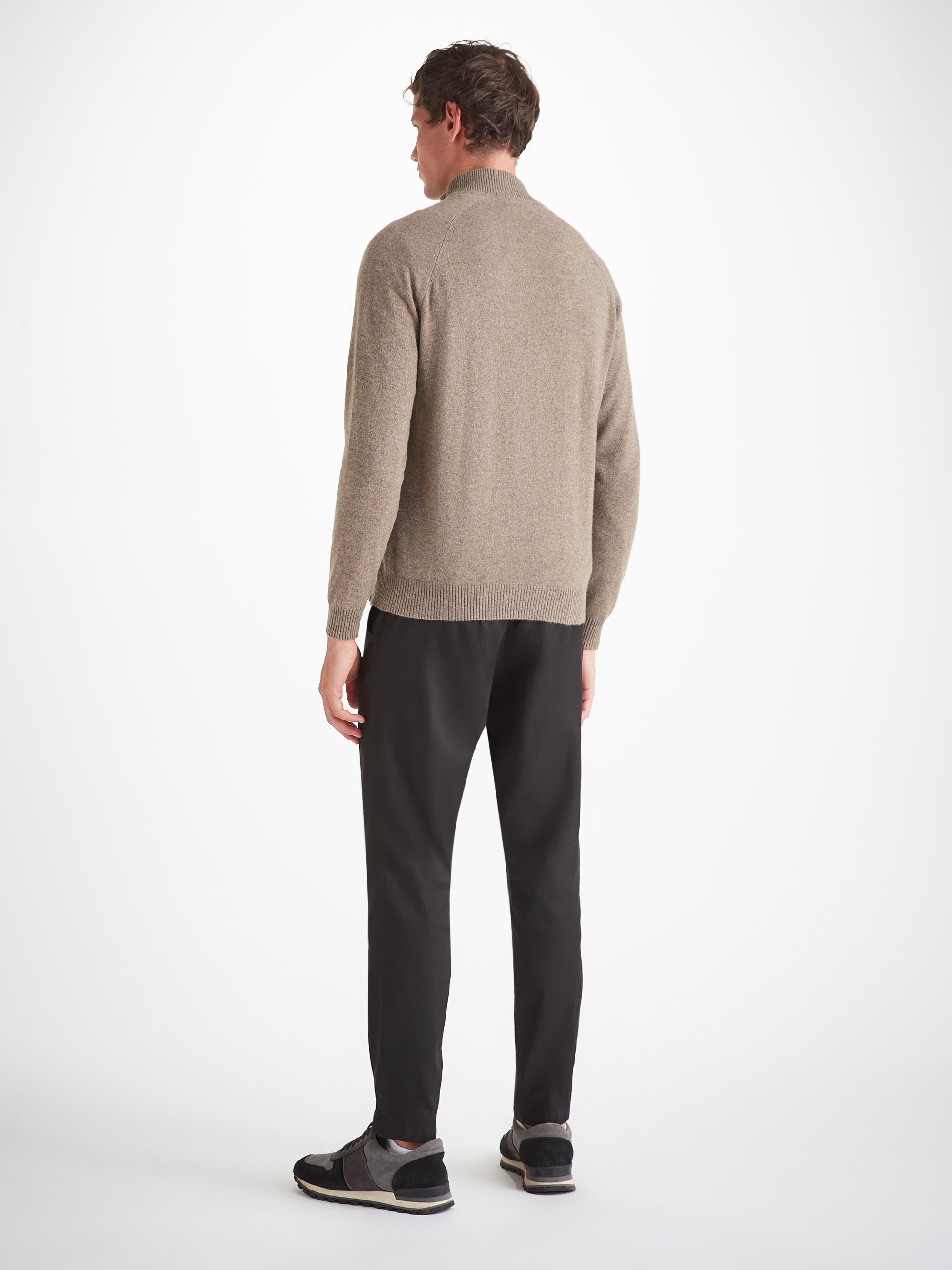 Men's Half-Zip Sweater Finley Cashmere Mole Heather