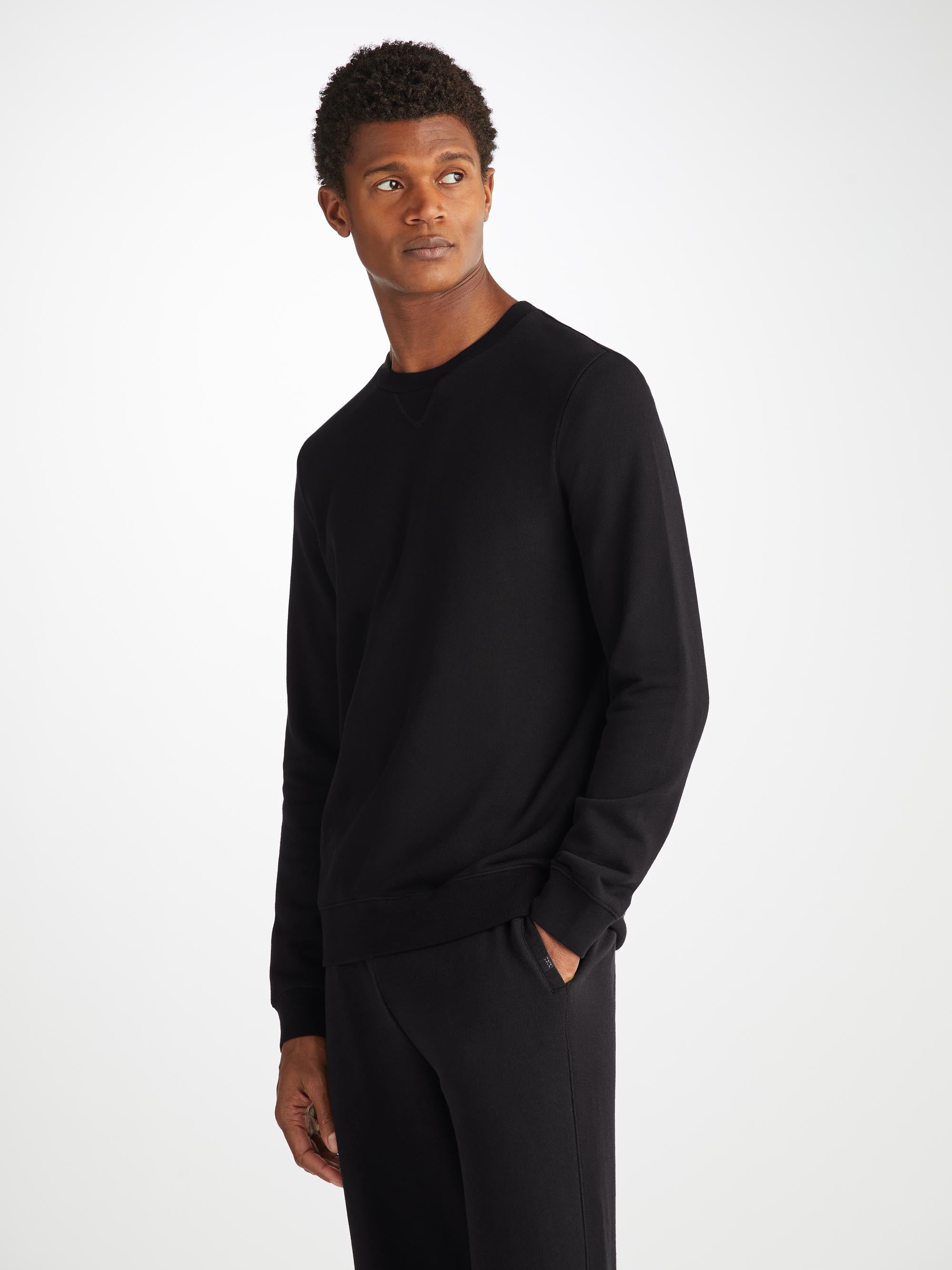 Men's Sweatshirt and Sweatpants Quinn Cotton Modal Black