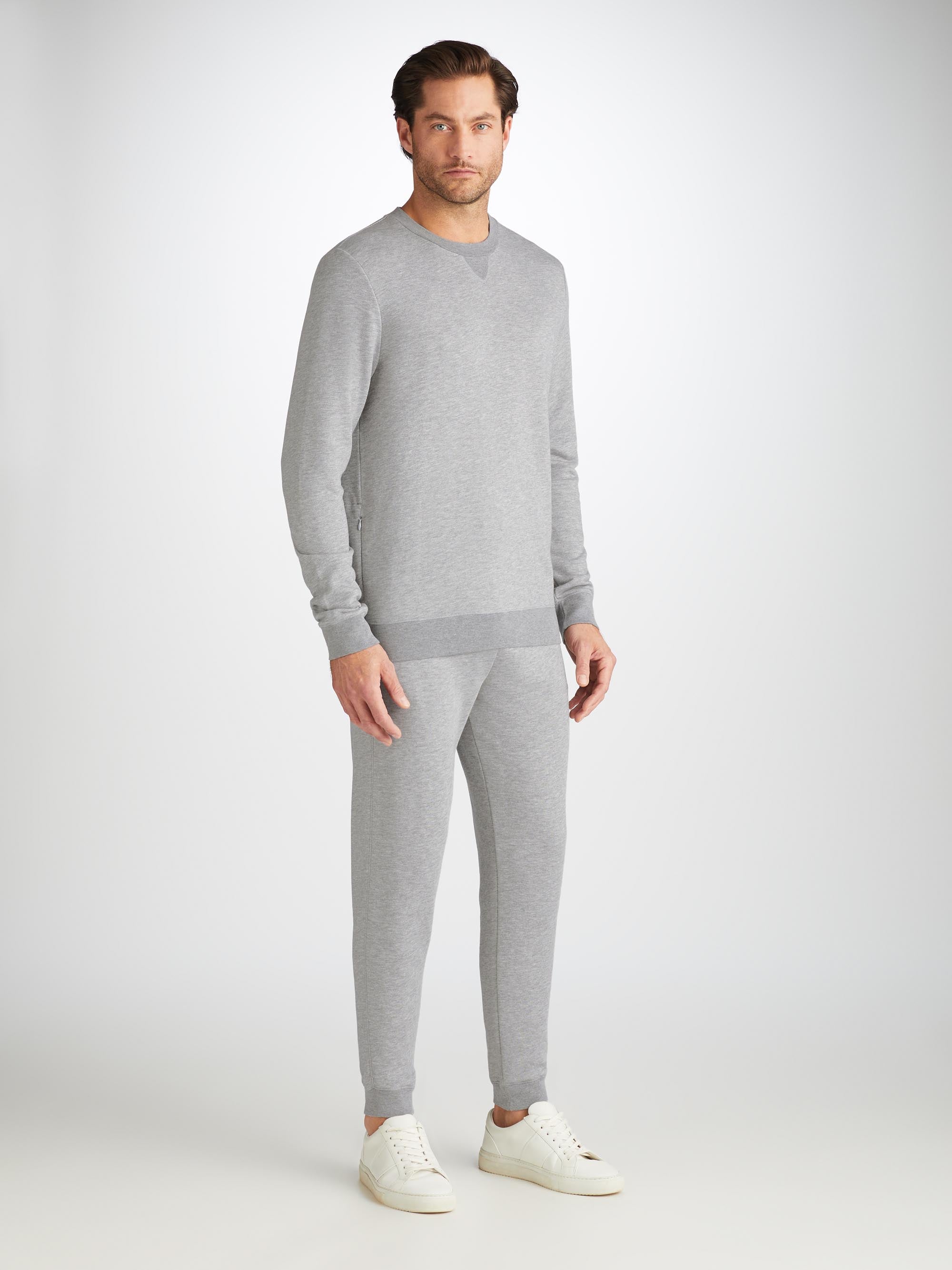 Men's Sweatshirt and Sweatpants Quinn Cotton Modal Silver