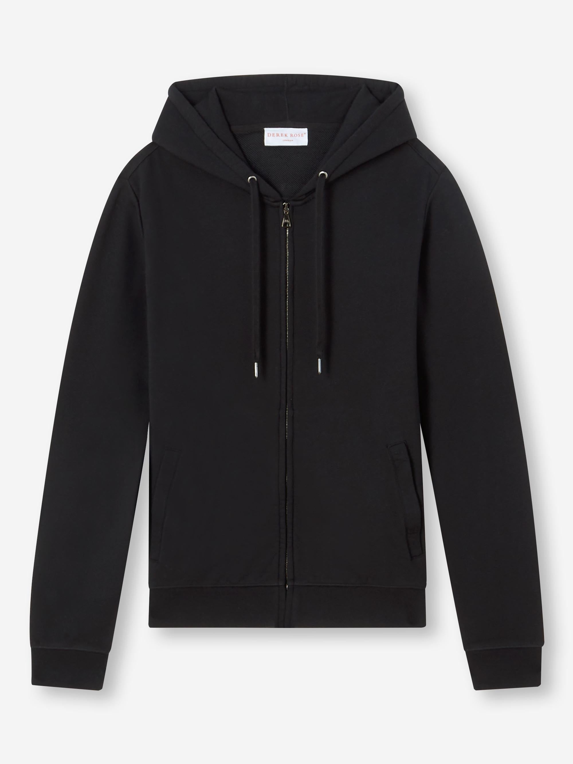 [[Men's Hoodie Quinn Cotton Modal Black (Size)]]