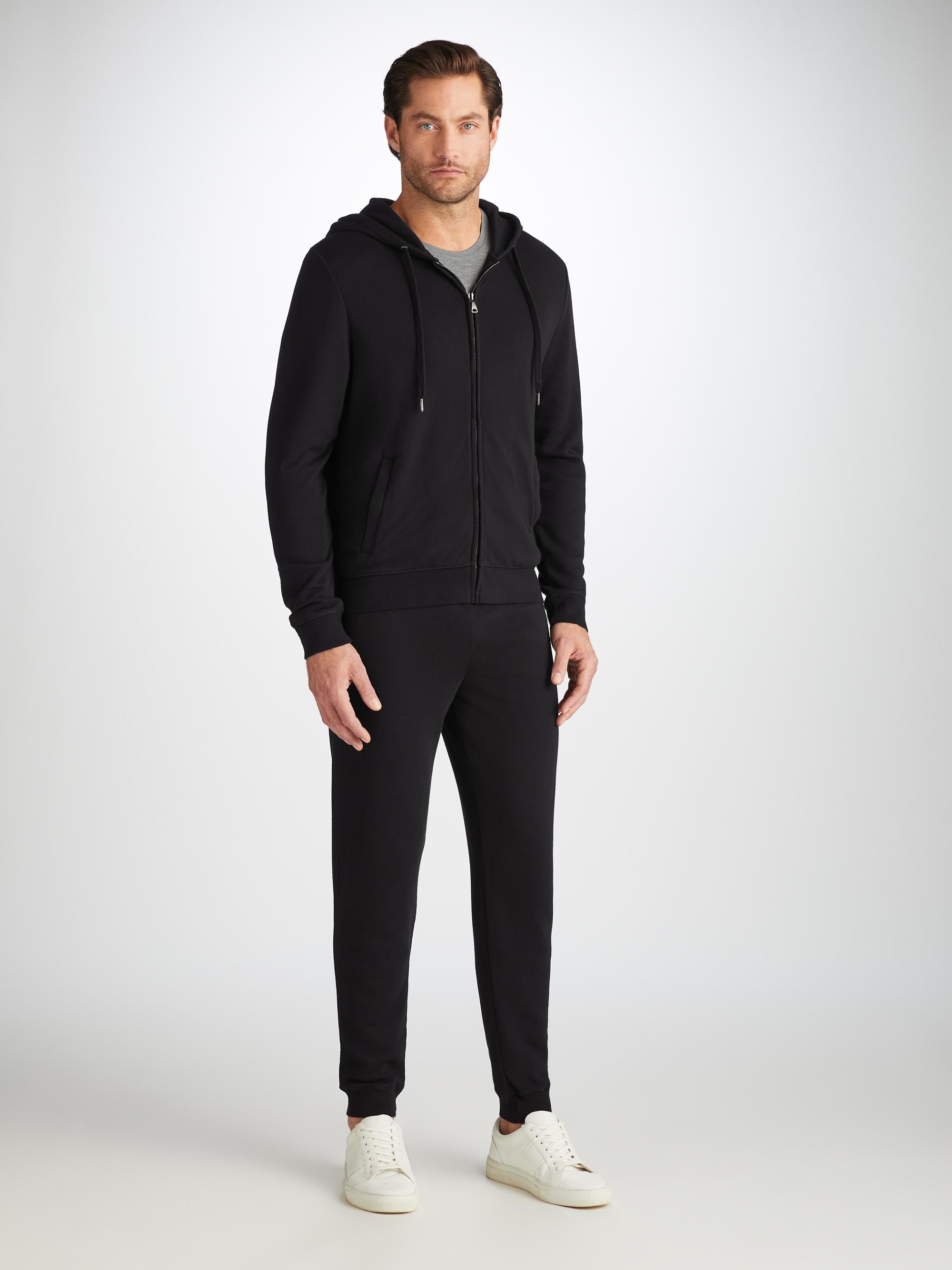 Men's Quinn Cotton Modal Hoodie and Sweatpants Black Set