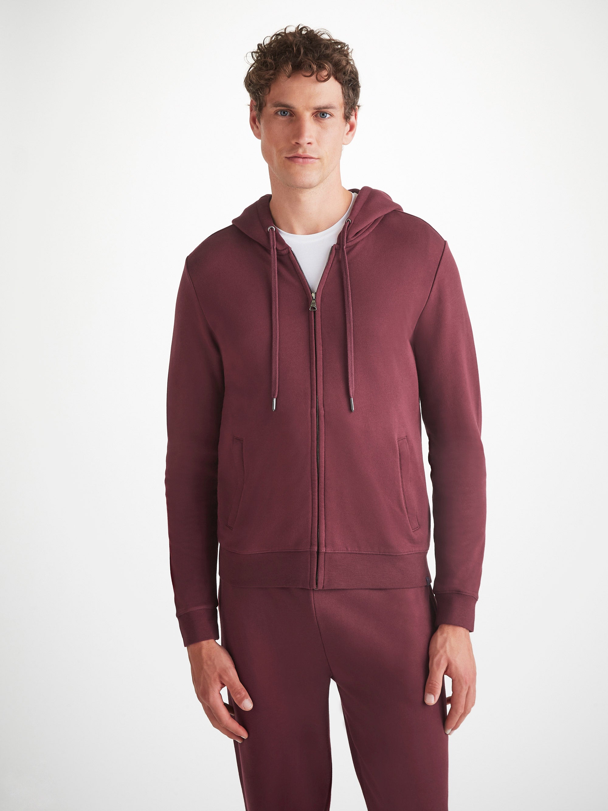 Men's Hoodie Quinn Cotton Modal Burgundy