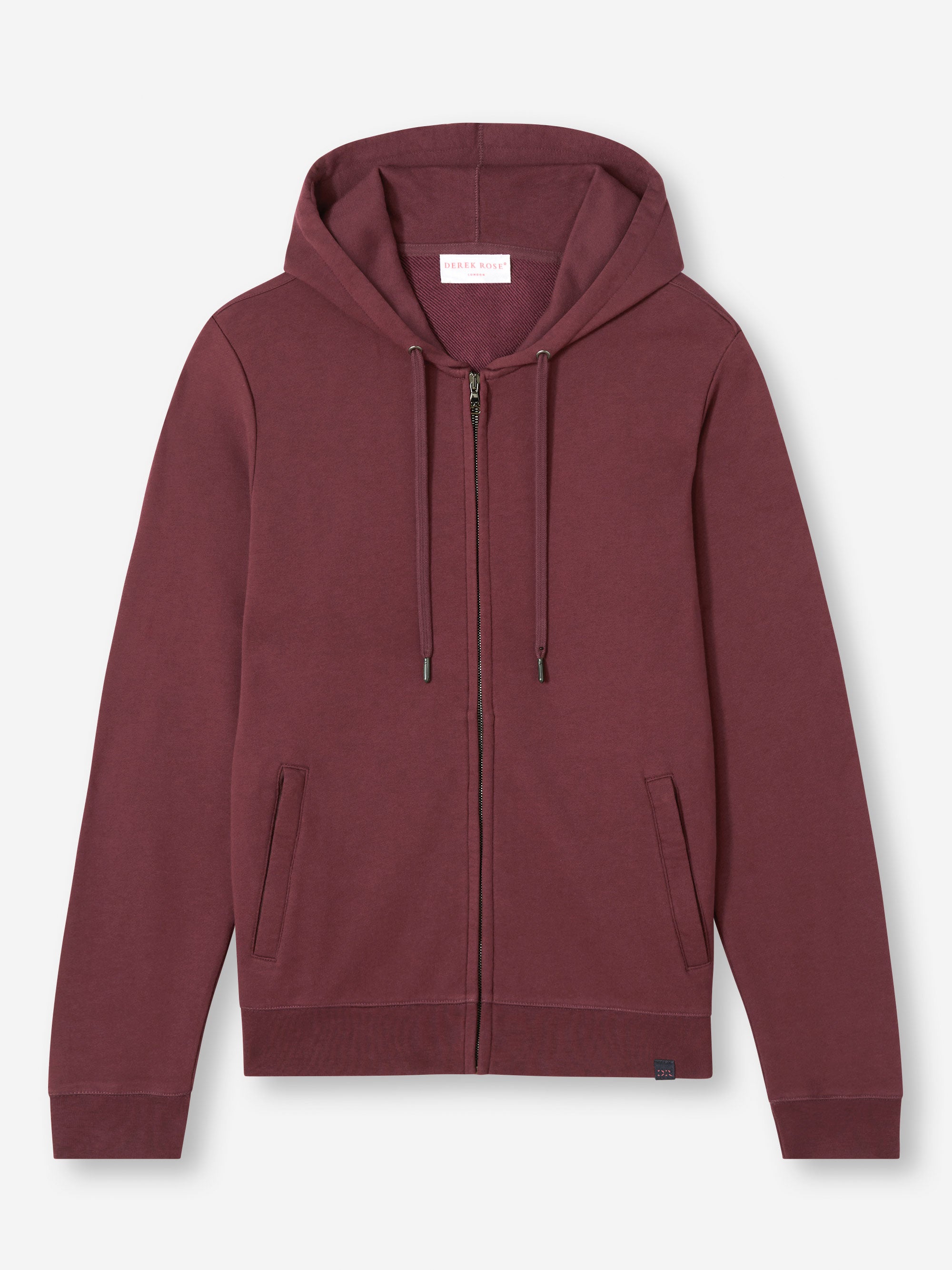 [[Men's Hoodie Quinn Cotton Modal Burgundy (Size)]]