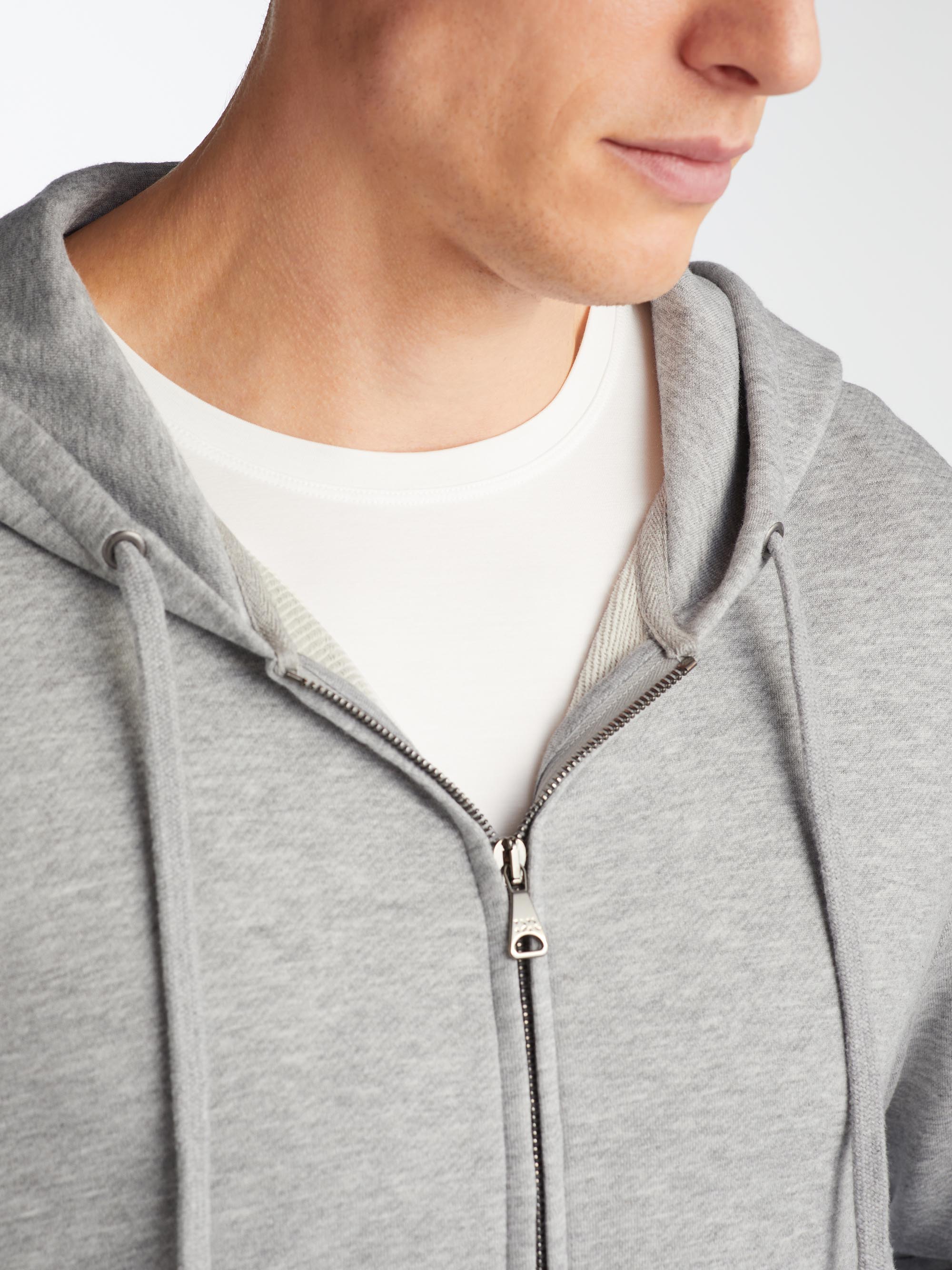 Men's Hoodie Quinn Cotton Modal Silver