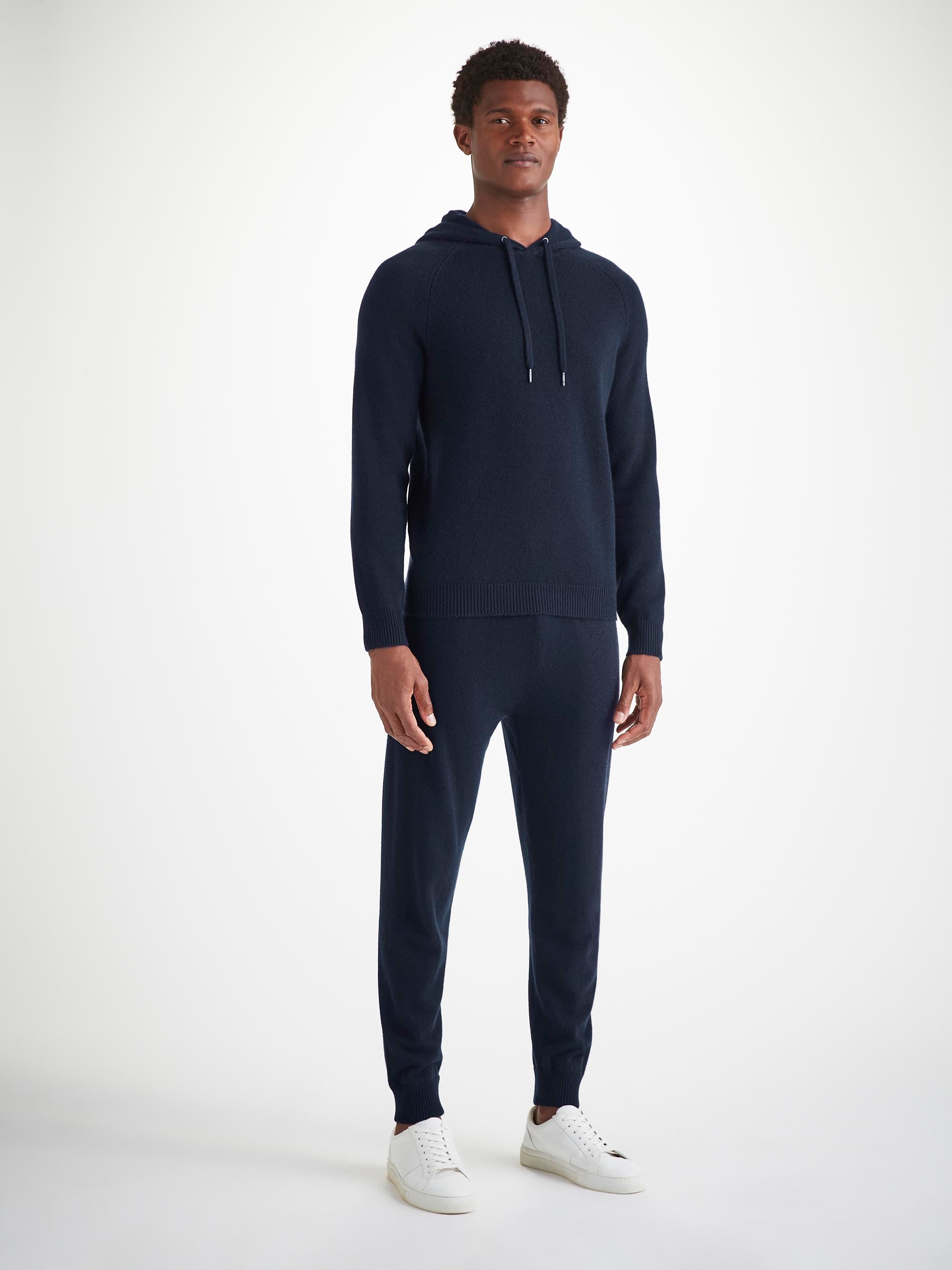 Men's Pullover Hoodie and Track Pants Cashmere Navy Set