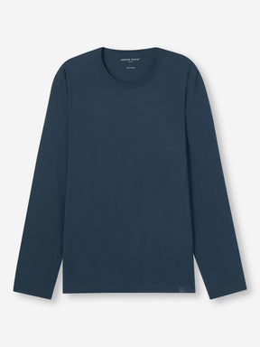 Men's Long Sleeve T-Shirt Barny Pima Cotton Navy