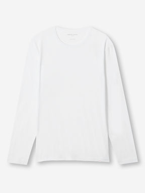 Men's Long Sleeve T-Shirt Barny Pima Cotton White