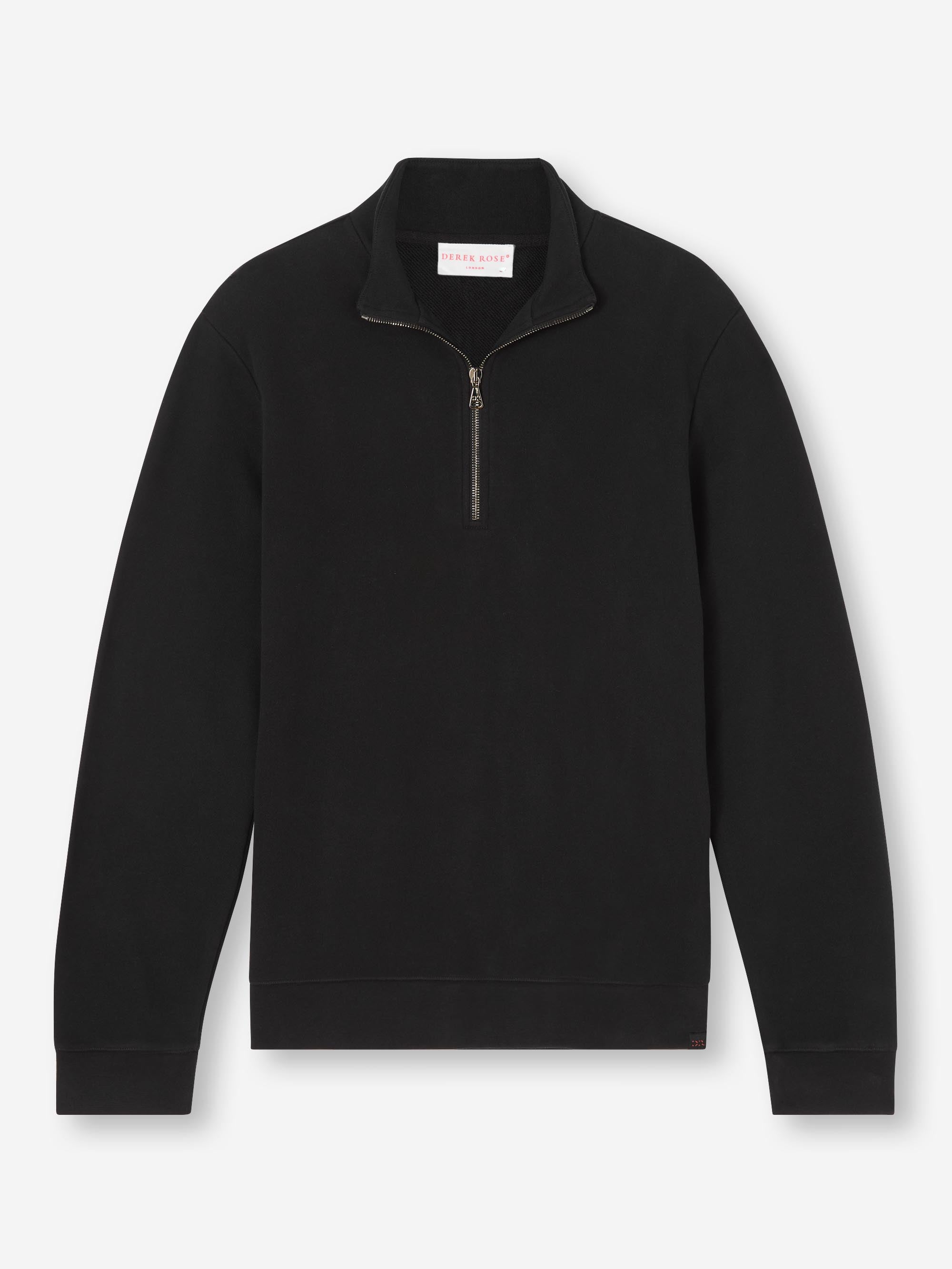 Men's Half-Zip Pullover Quinn Cotton Modal Black