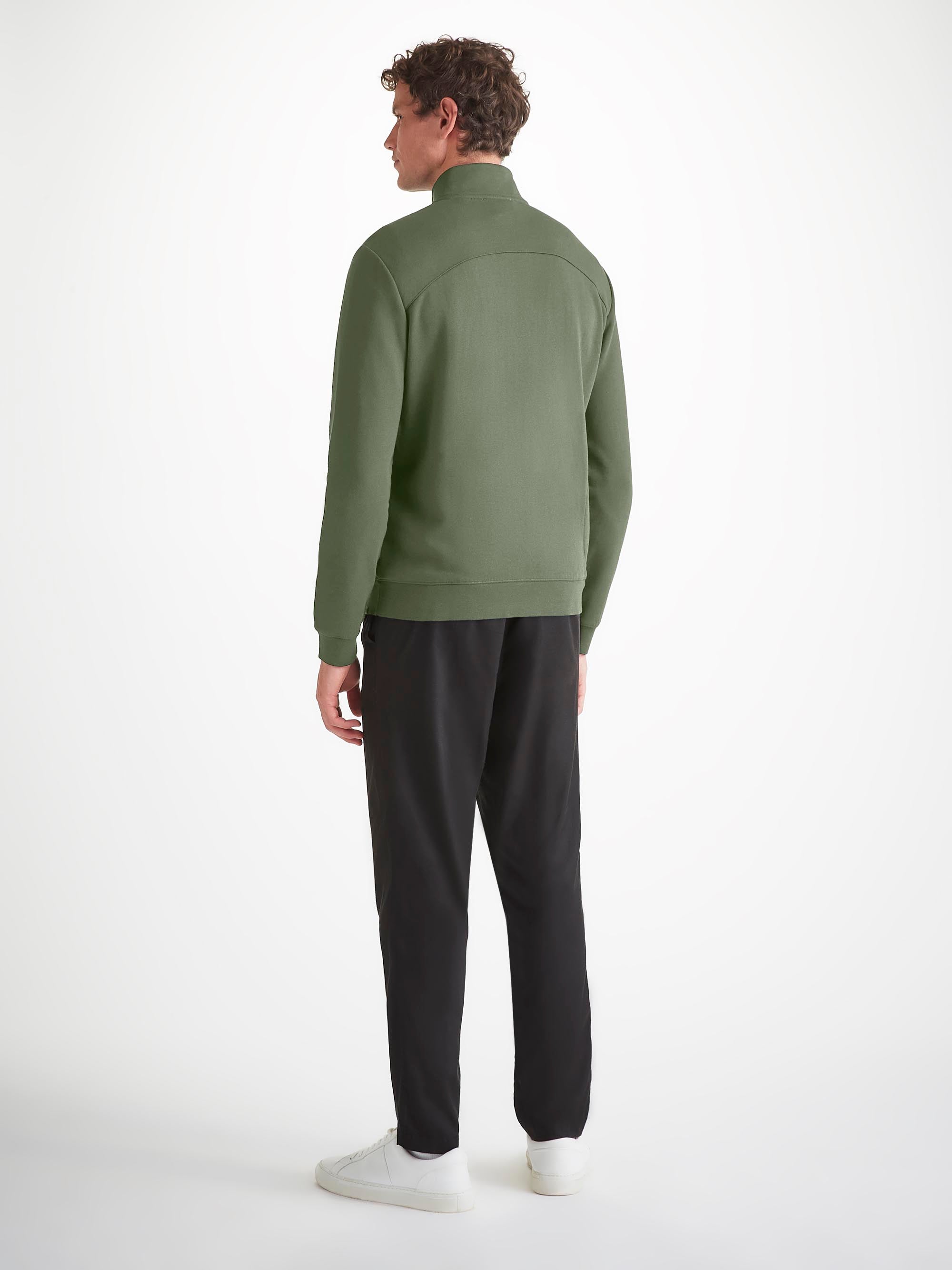 Men's Half-Zip Pullover Quinn Cotton Modal Soft Green