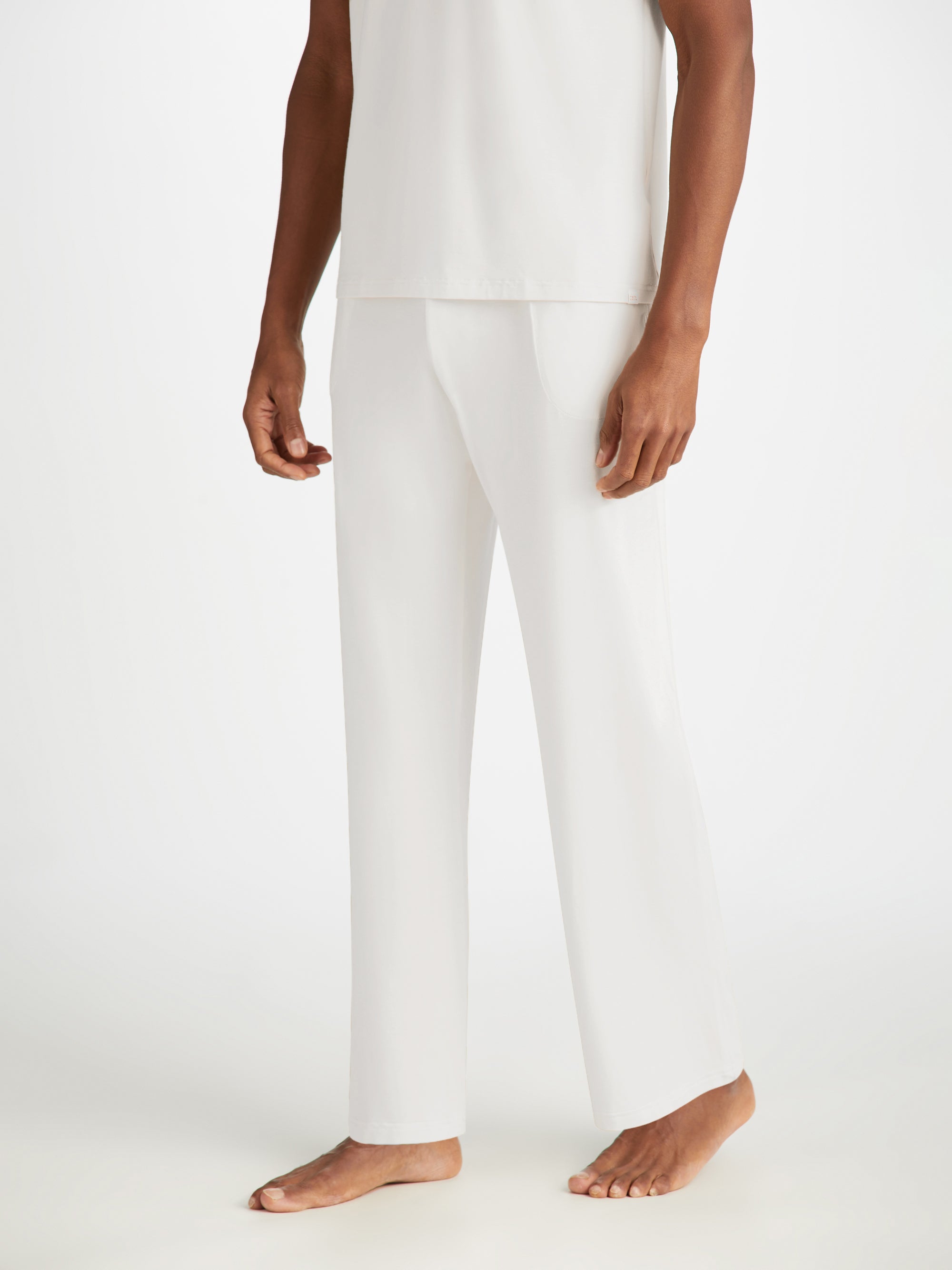 Men's Lounge Trousers Basel Micro Modal Stretch White