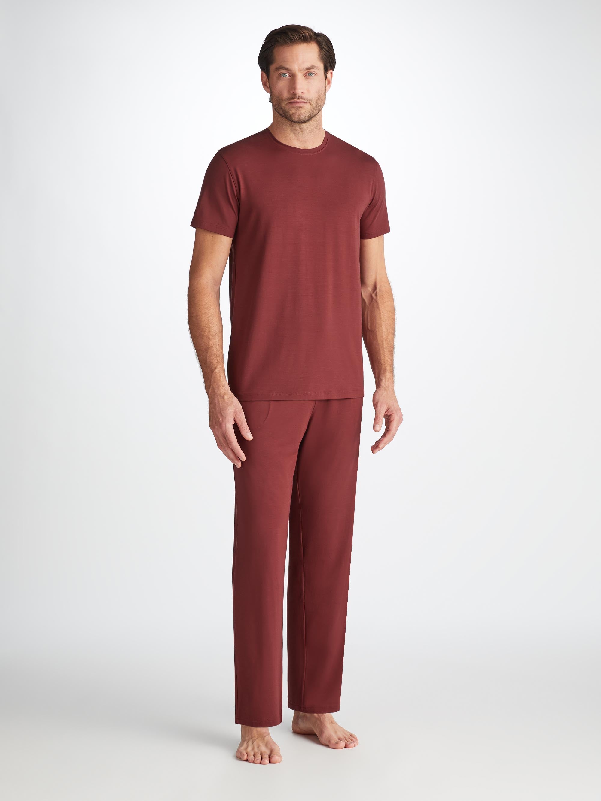 Men's Lounge Pants Basel Micro Modal Stretch Burgundy