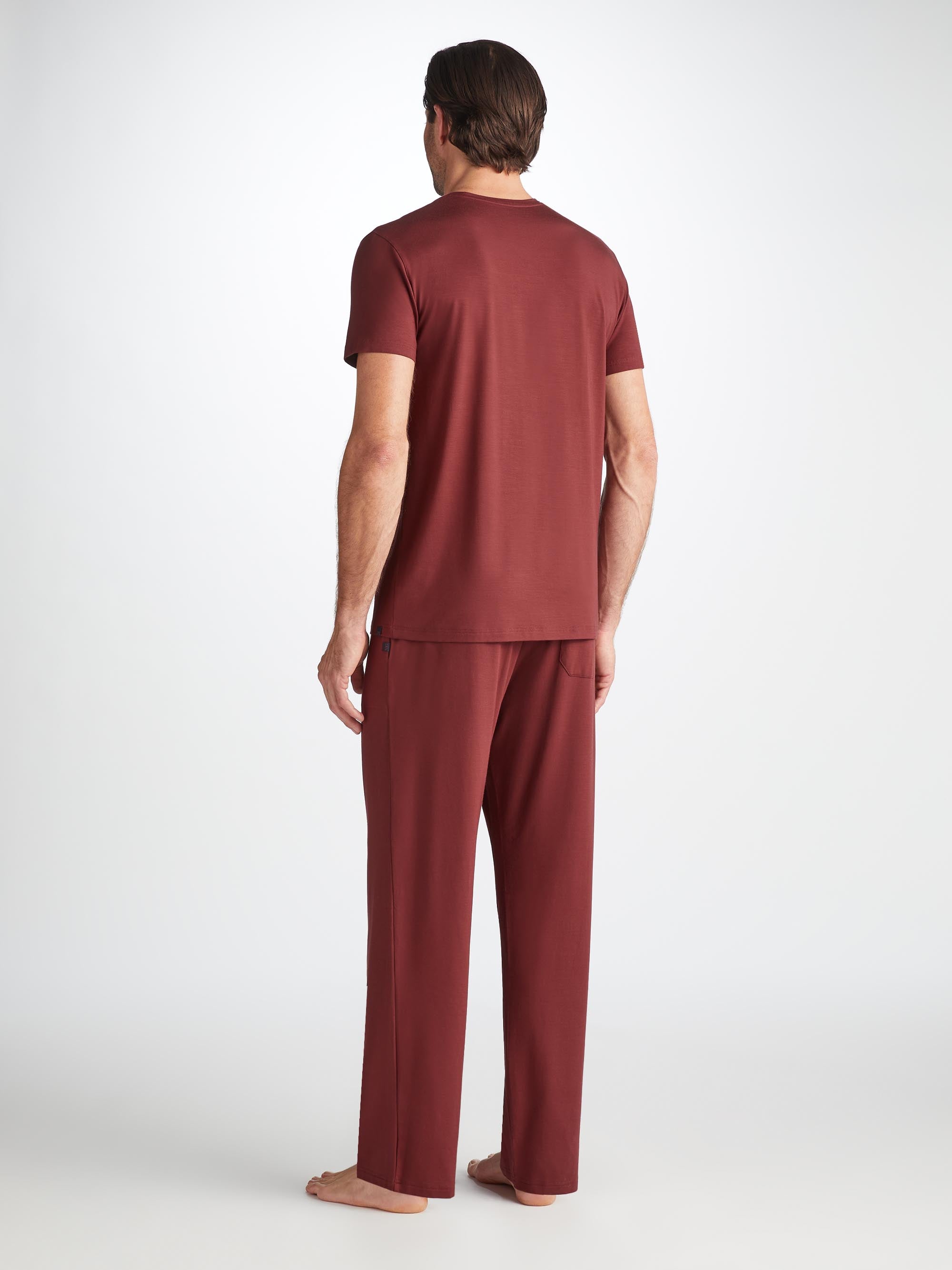 Men's Lounge Pants Basel Micro Modal Stretch Burgundy