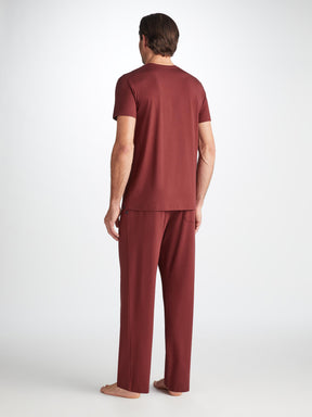 Men's Lounge Trousers Basel Micro Modal Stretch Burgundy