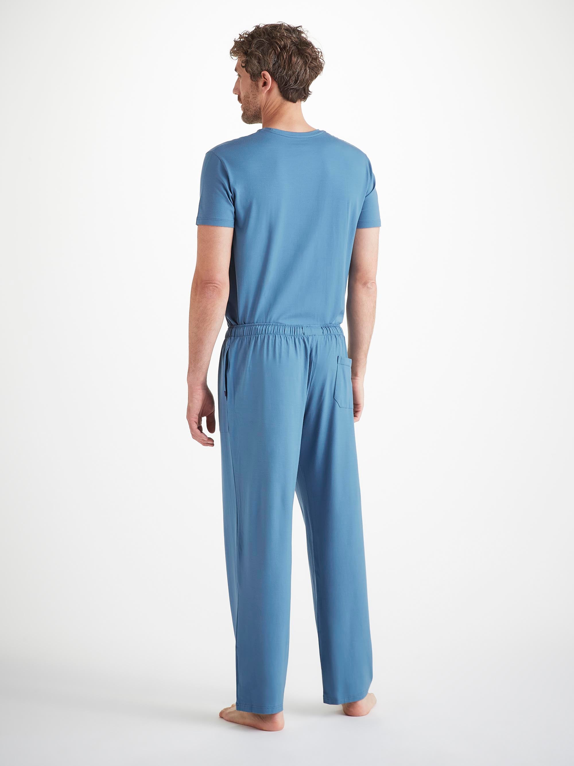 Men's Lounge Pants Basel Micro Modal Stretch Steel Blue