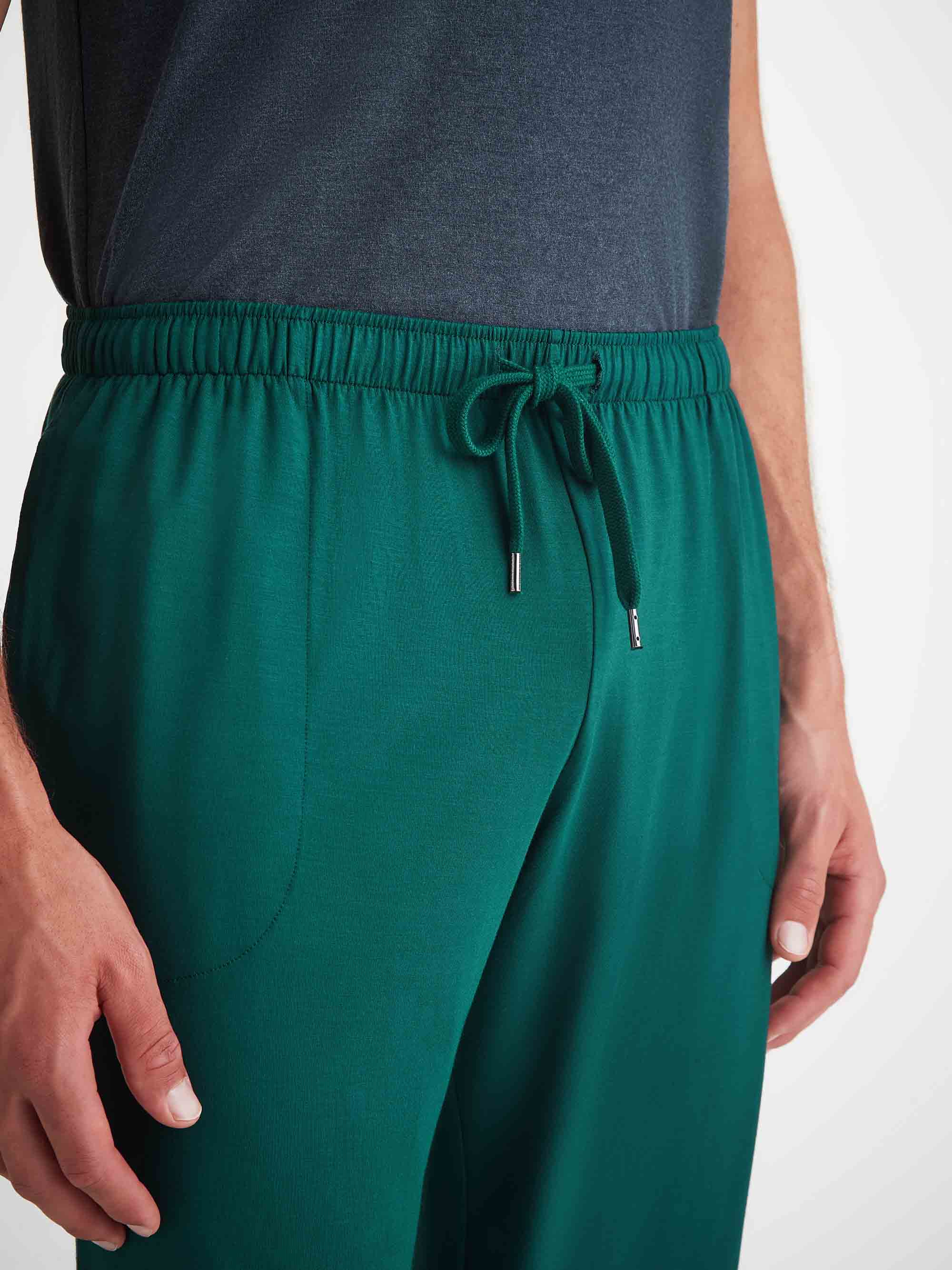 Men's Lounge Pants Basel Micro Modal Stretch Pine Green