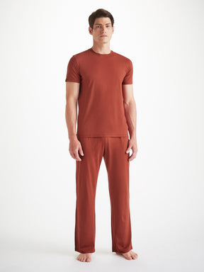 Men's Lounge Trousers Basel Micro Modal Stretch Rust Red