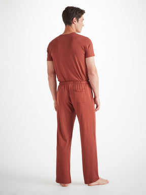 Men's Lounge Trousers Basel Micro Modal Stretch Rust Red