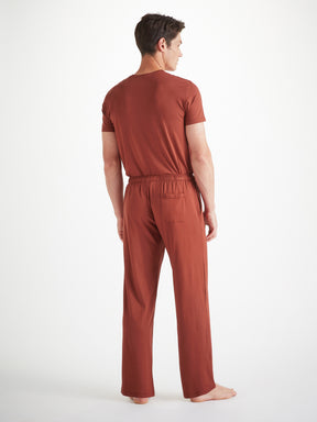 Men's Basel T-Shirt and Lounge Trousers Rust Red Set