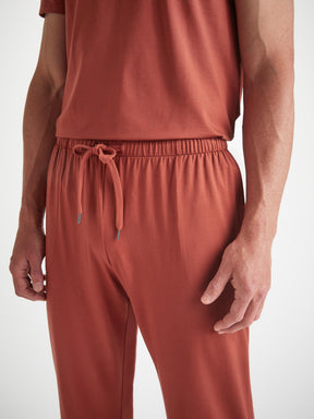 Men's Basel T-Shirt and Lounge Trousers Rust Red Set