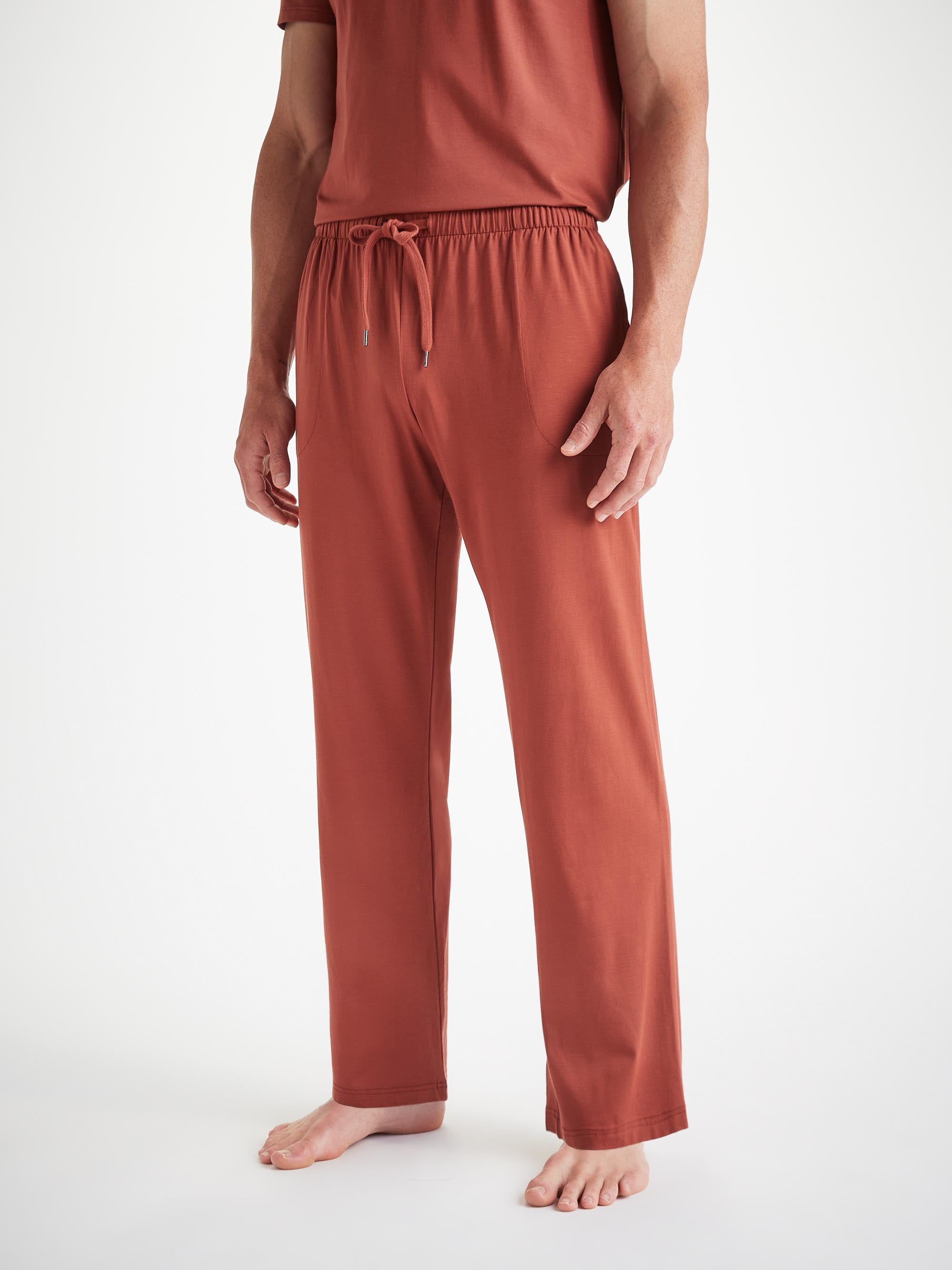 Men's Lounge Trousers Basel Micro Modal Stretch Rust Red