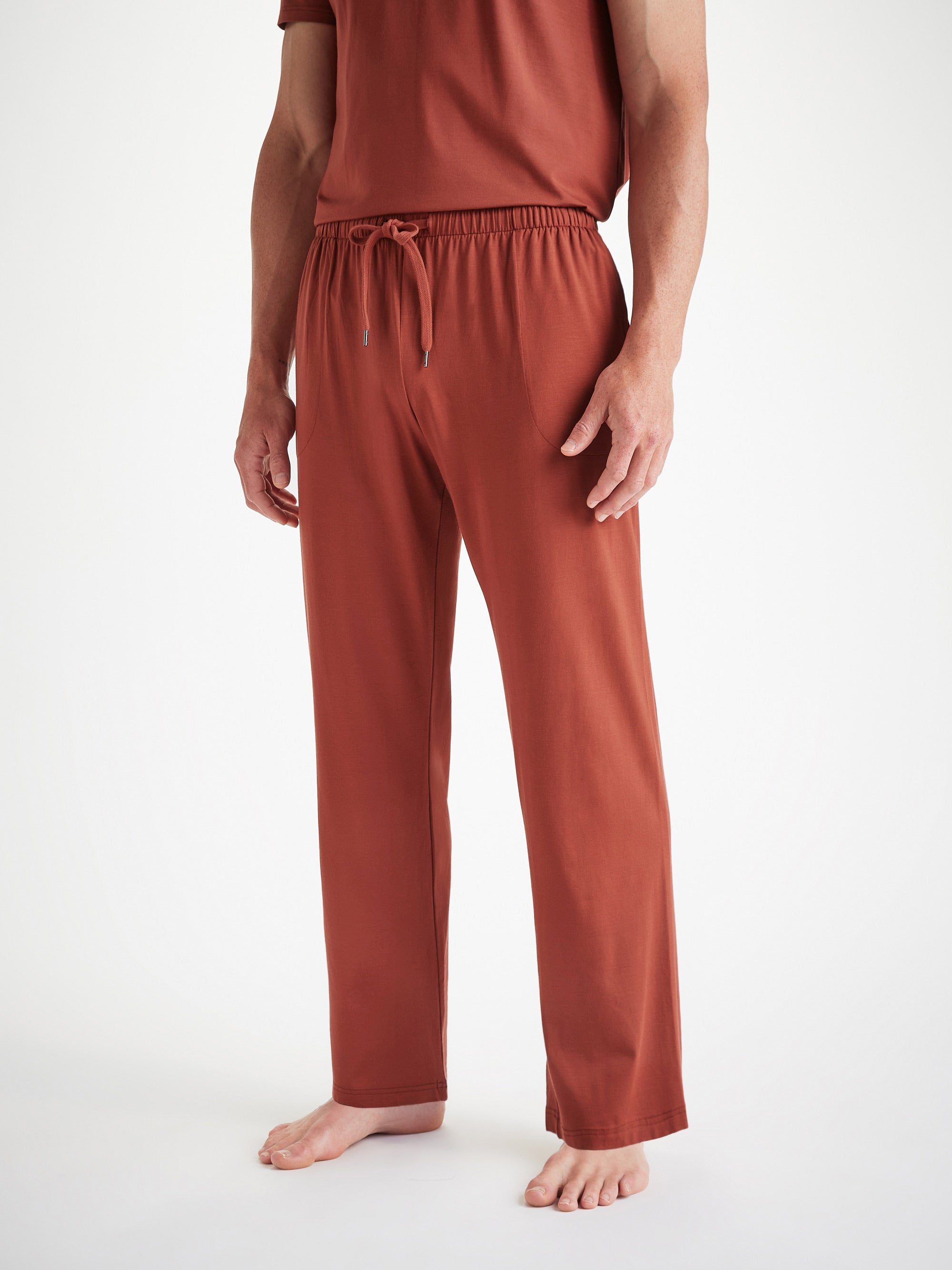 Men's Basel T-Shirt and Lounge Trousers Rust Red Set