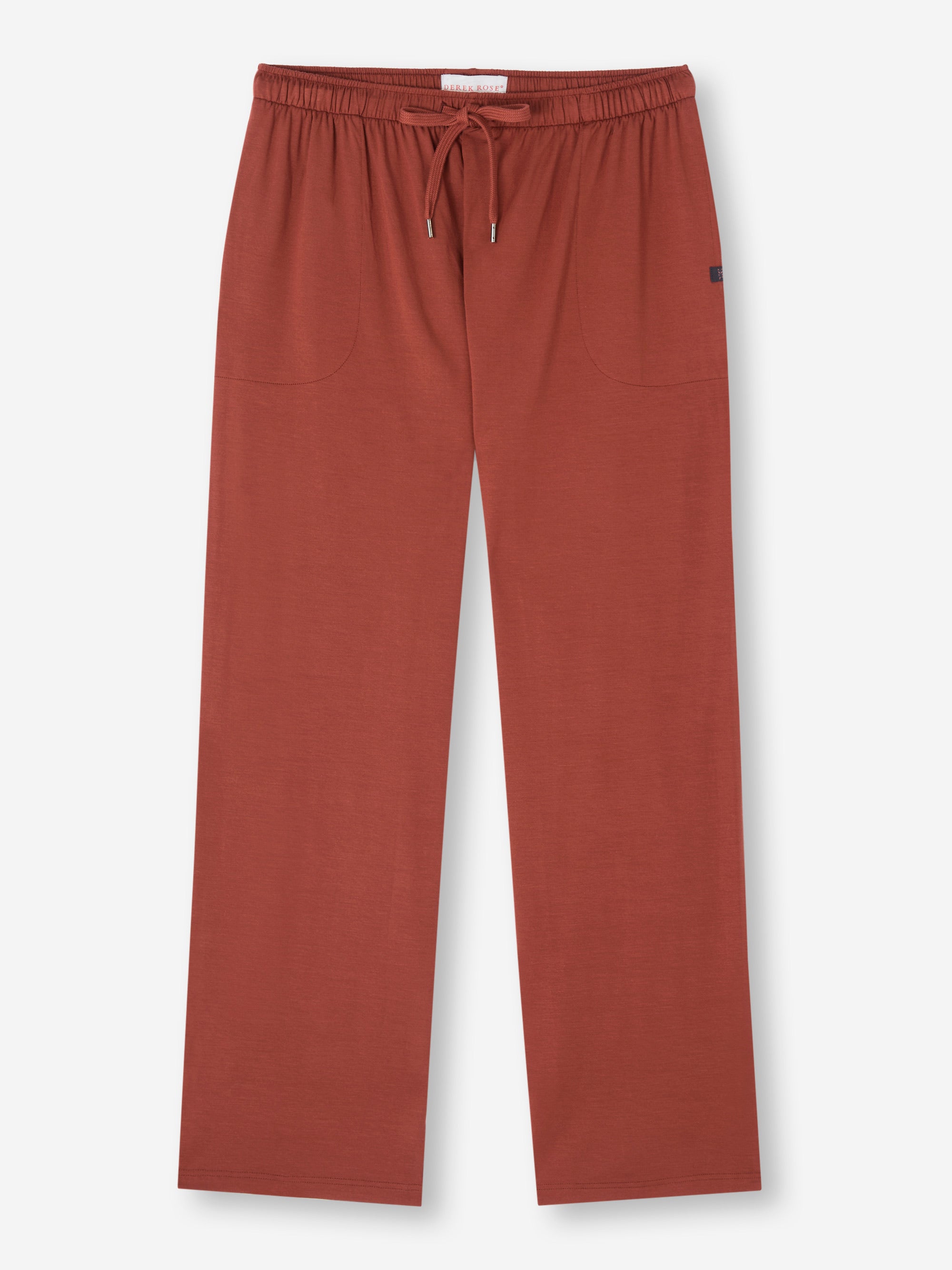 [[Men's Lounge Trousers Basel Micro Modal Stretch Rust Red (Size)]]