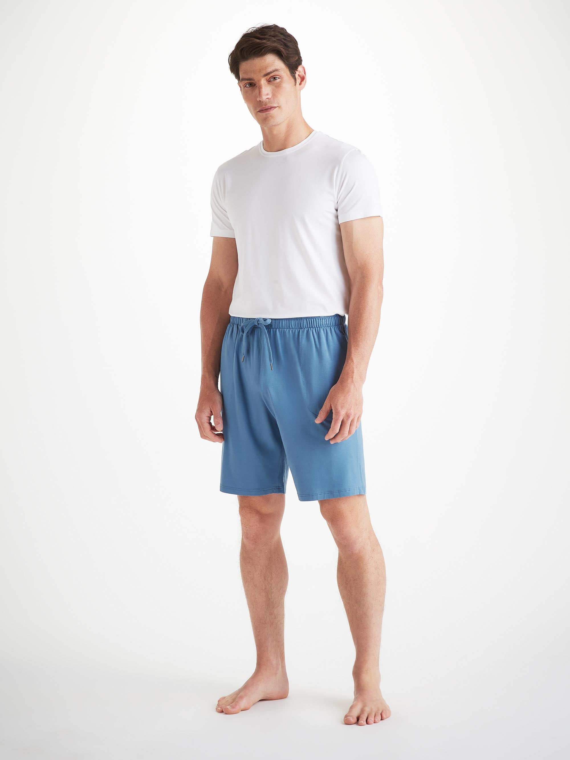 Men's Lounge Shorts Basel Micro Modal Stretch Steel Blue