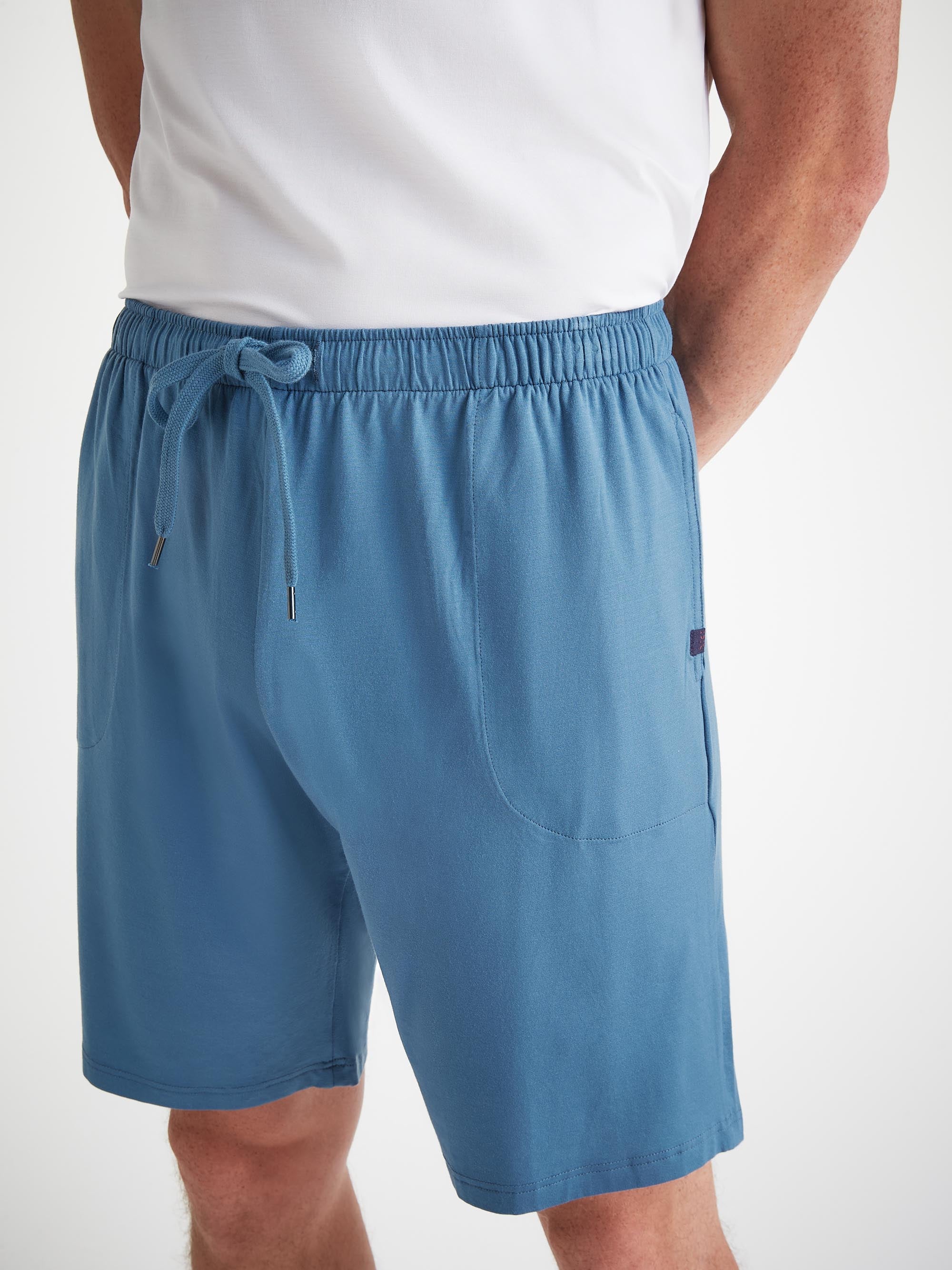 Men's Lounge Shorts Basel Micro Modal Stretch Steel Blue