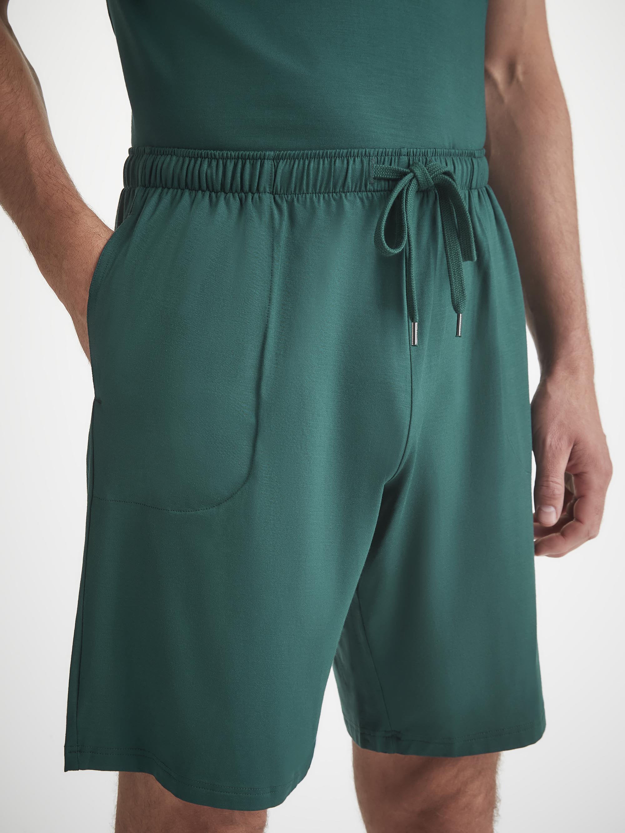 Men's Lounge Shorts Basel Micro Modal Stretch Pine Green