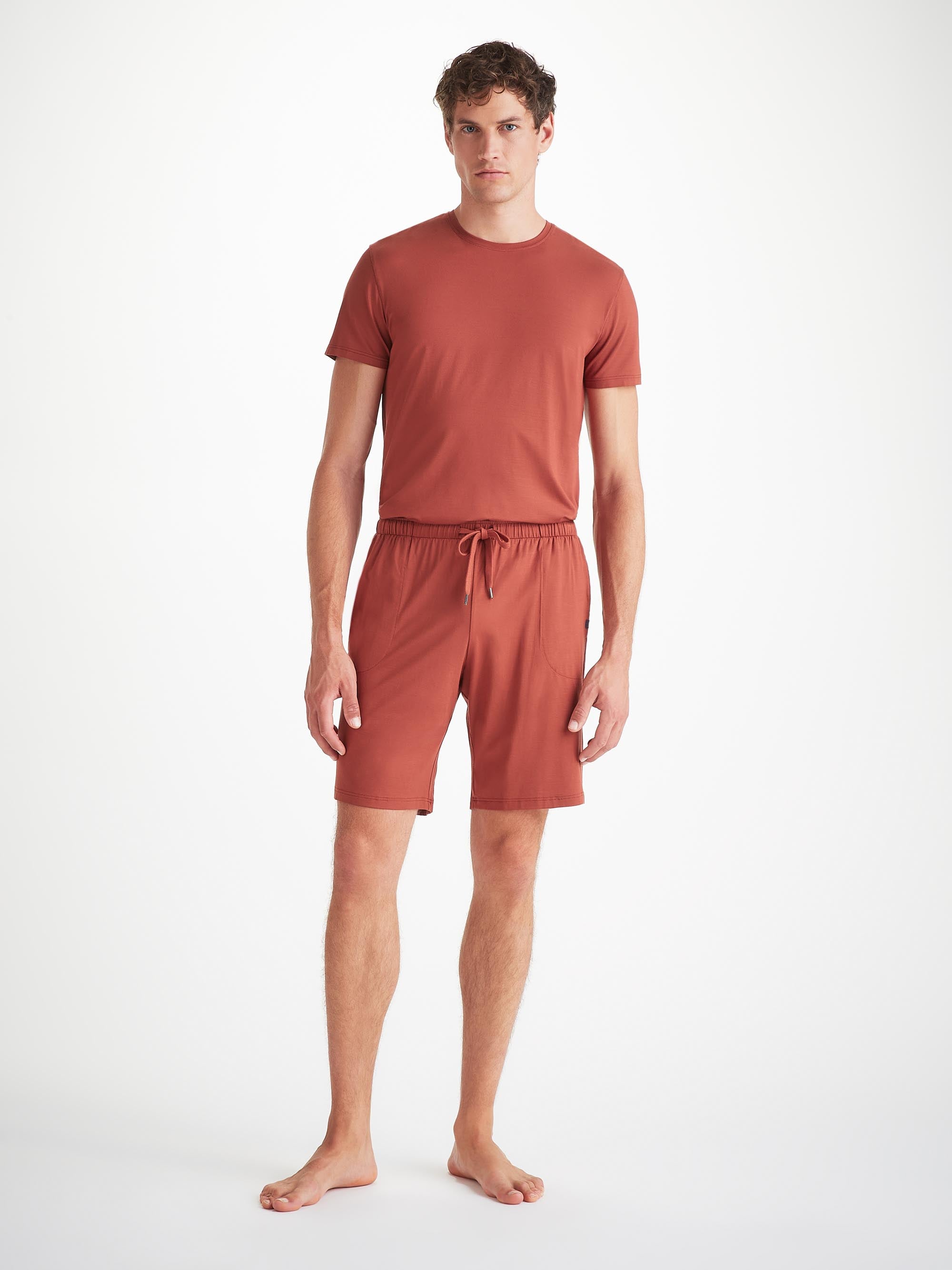 Men's Lounge Shorts Basel Micro Modal Stretch Rust Red