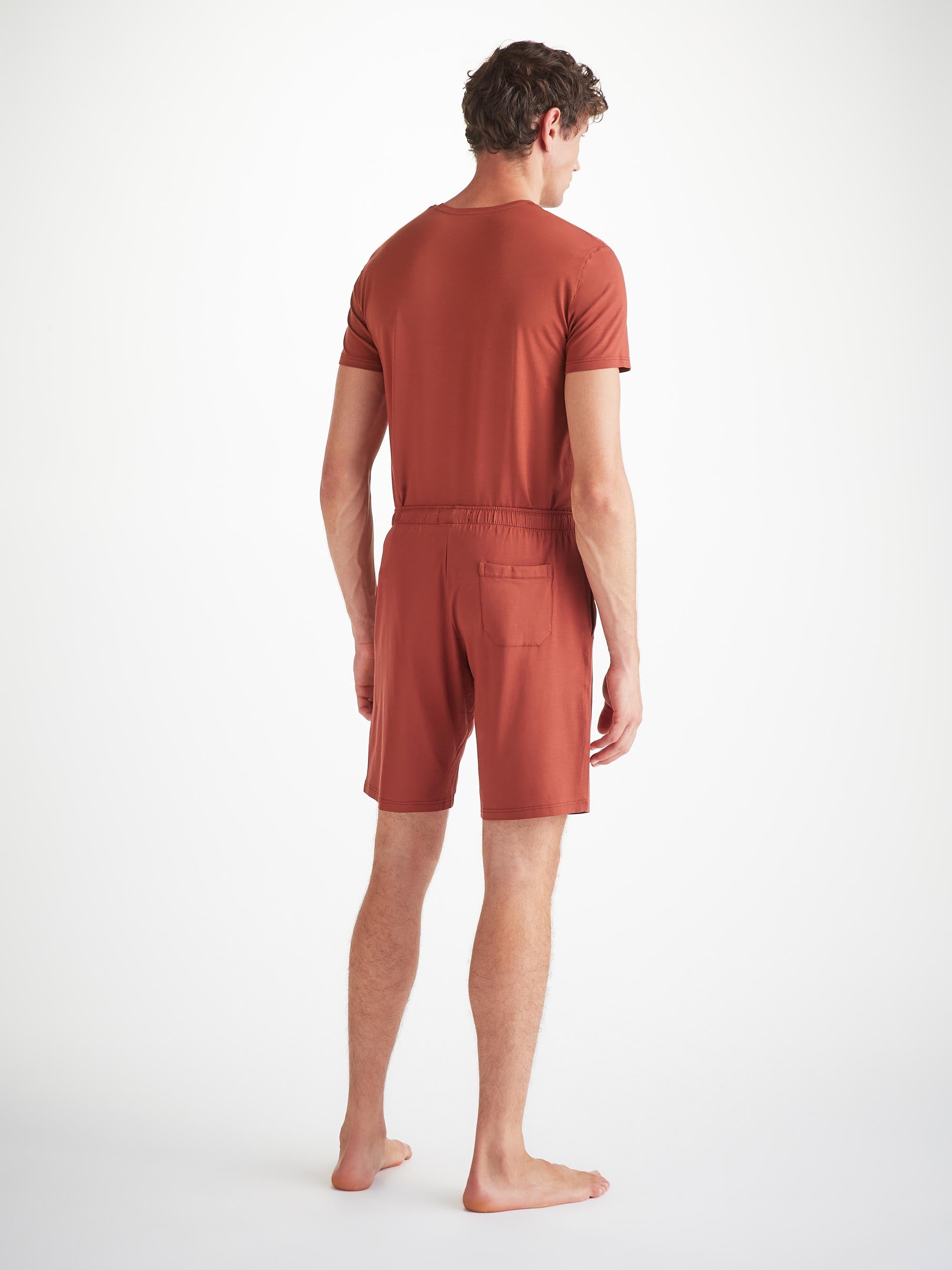 Men's Basel T-Shirt and Lounge Shorts Rust Red Set