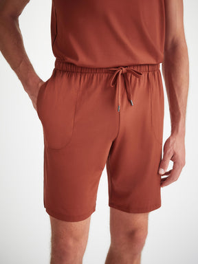 Men's Lounge Shorts Basel Micro Modal Stretch Rust Red