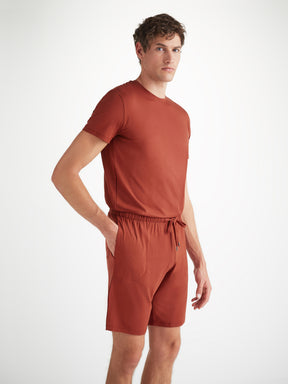 Men's Lounge Shorts Basel Micro Modal Stretch Rust Red