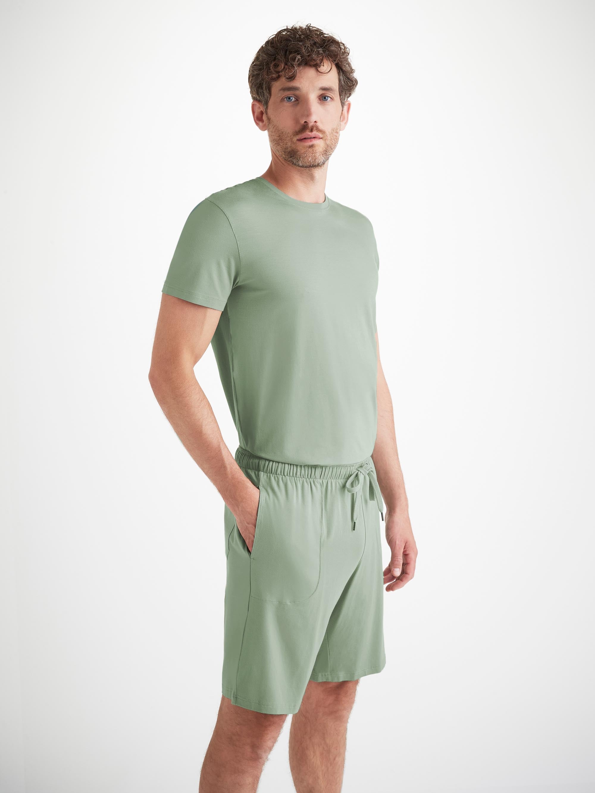 Men's Lounge Shorts Basel Micro Modal Stretch Eucalyptus