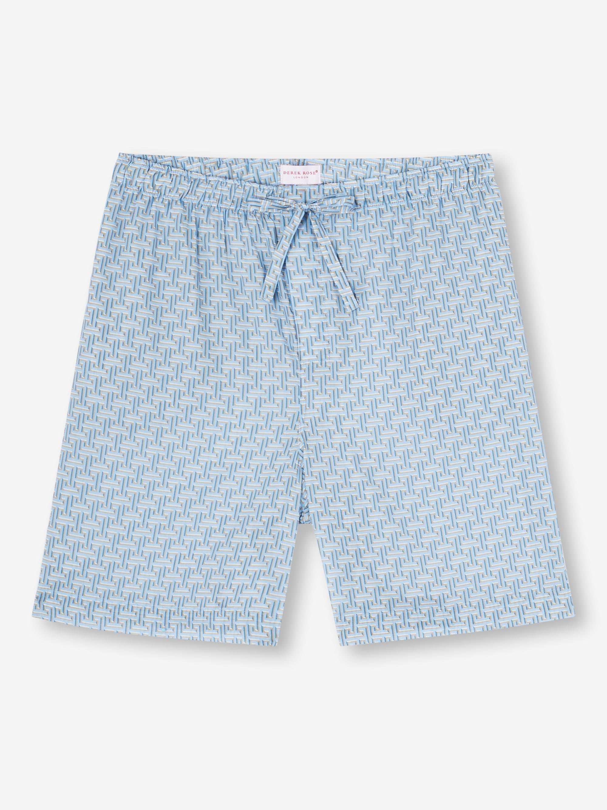 Men's Lounge Shorts Ledbury 72 Cotton Batiste Blue