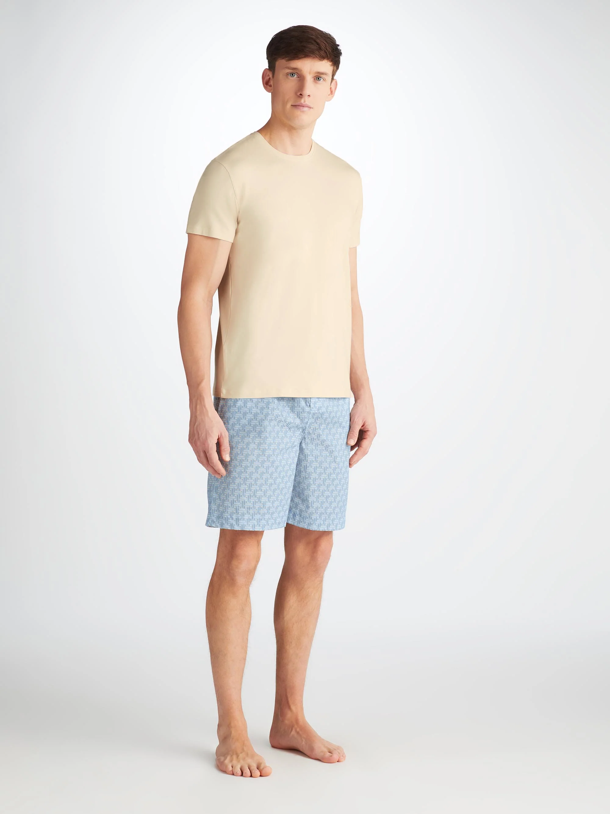 Men's Lounge Shorts Ledbury 72 Cotton Batiste Blue