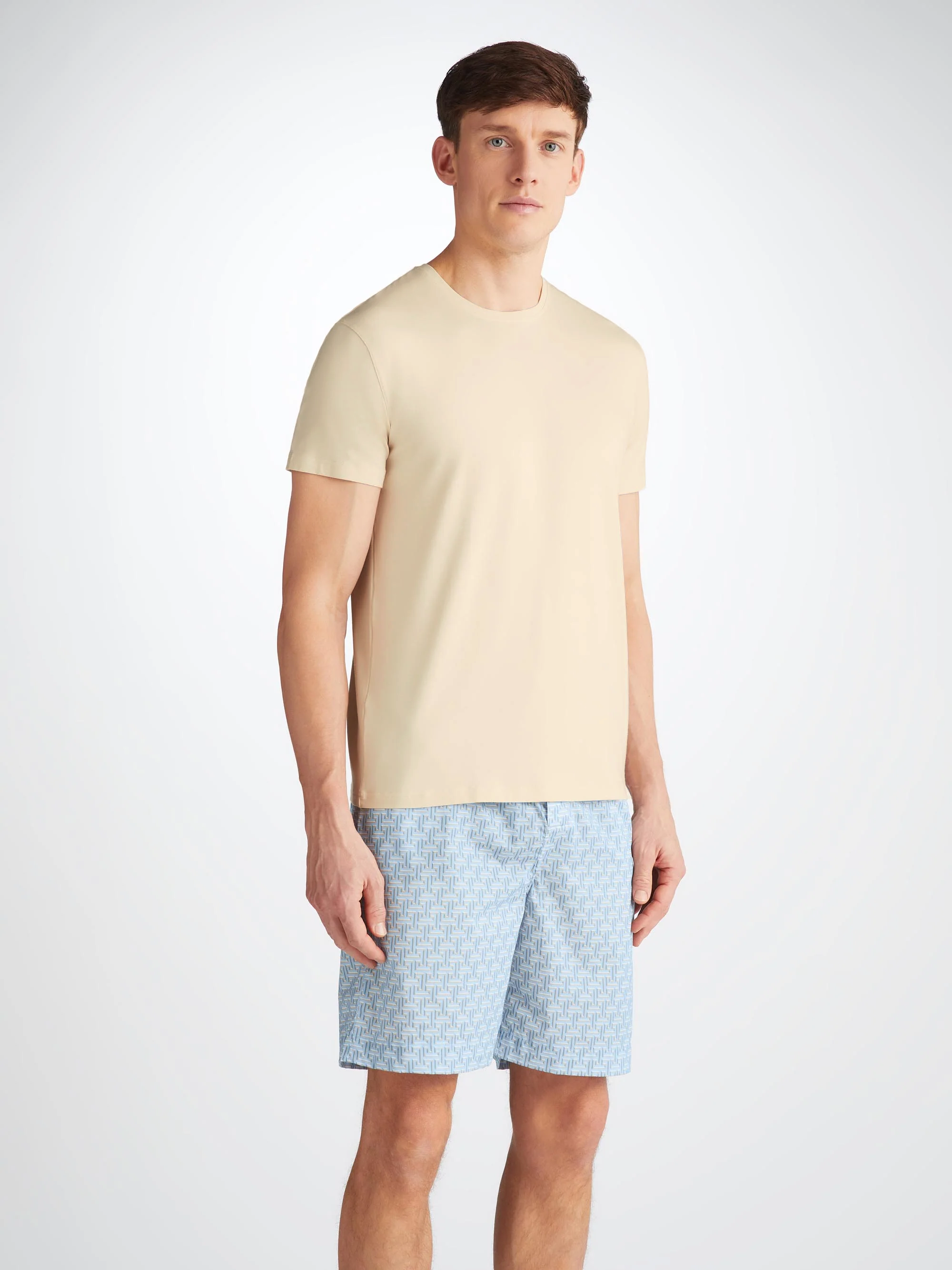 Men's Lounge Shorts Ledbury 72 Cotton Batiste Blue