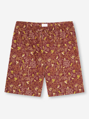 Men's Lounge Shorts Ledbury 74 Cotton Batiste Burgundy