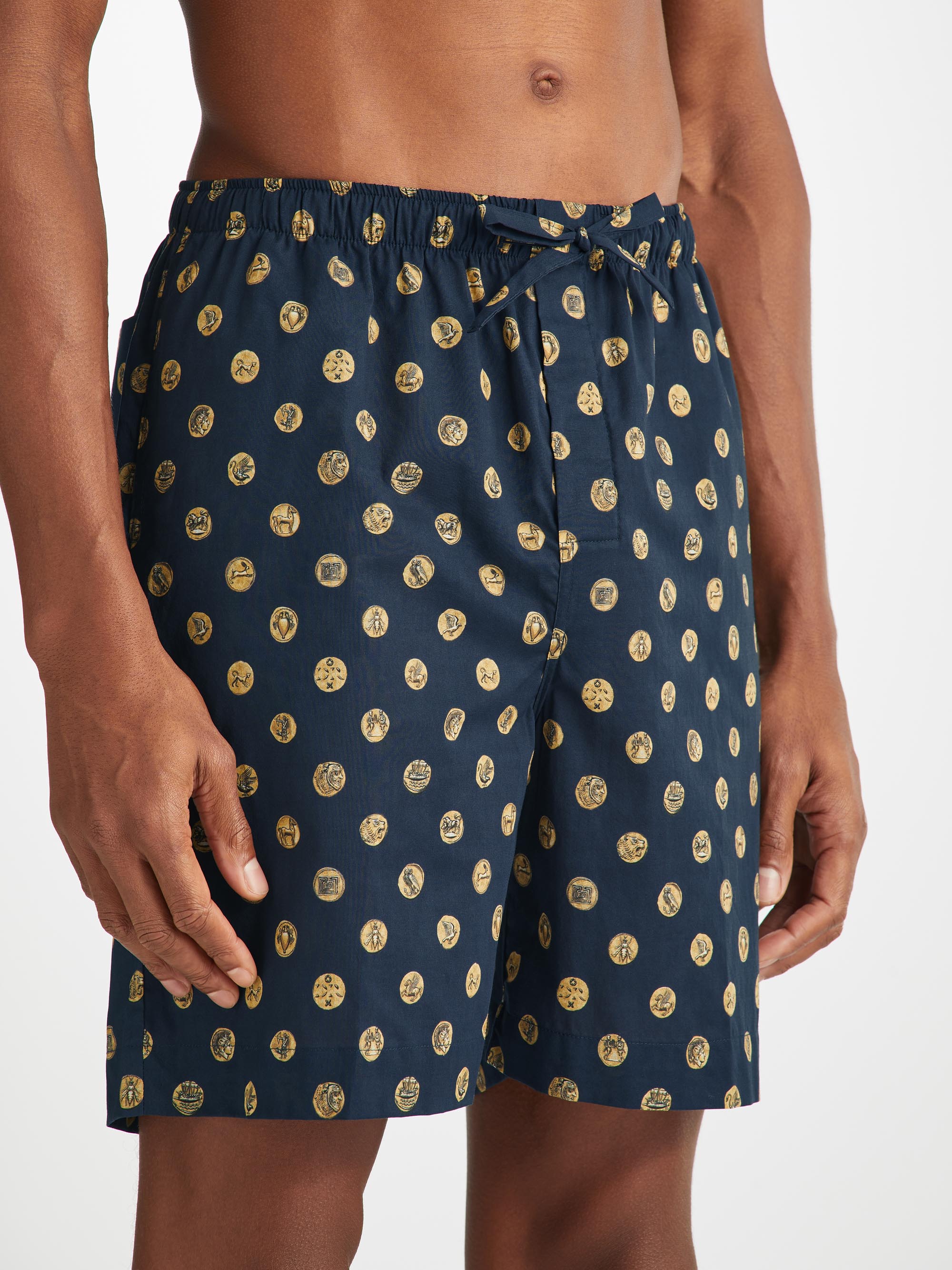 Men's Lounge Shorts Ledbury 78 Cotton Batiste Navy