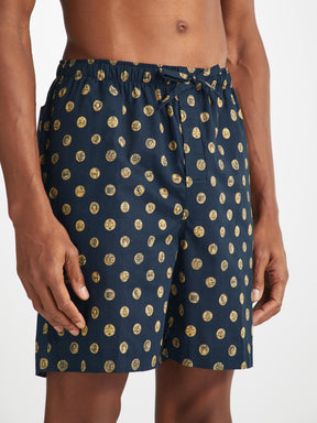 Men's Lounge Shorts Ledbury 78 Cotton Batiste Navy