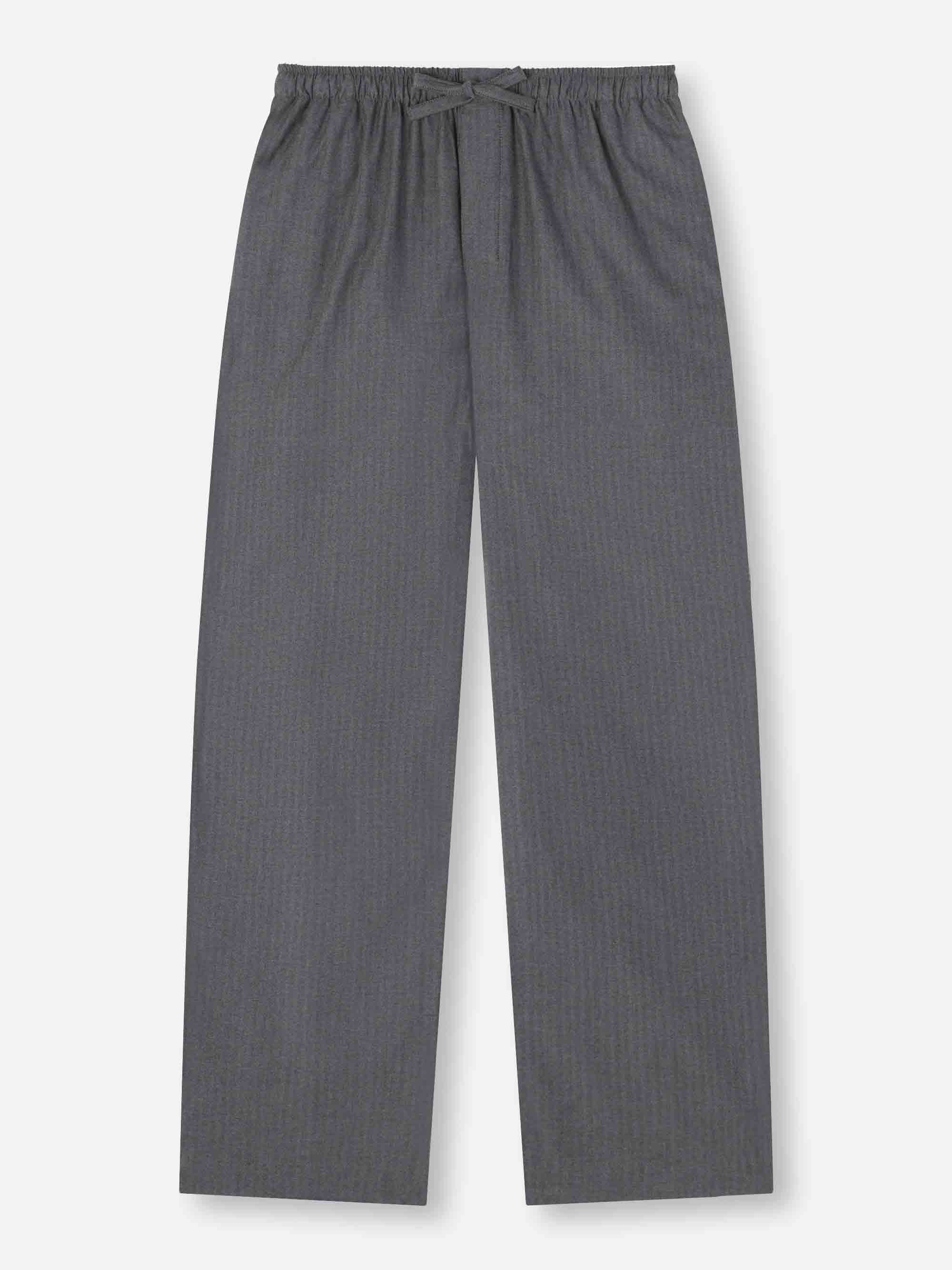 Men's Lounge Trousers Balmoral Brushed Cotton Charcoal