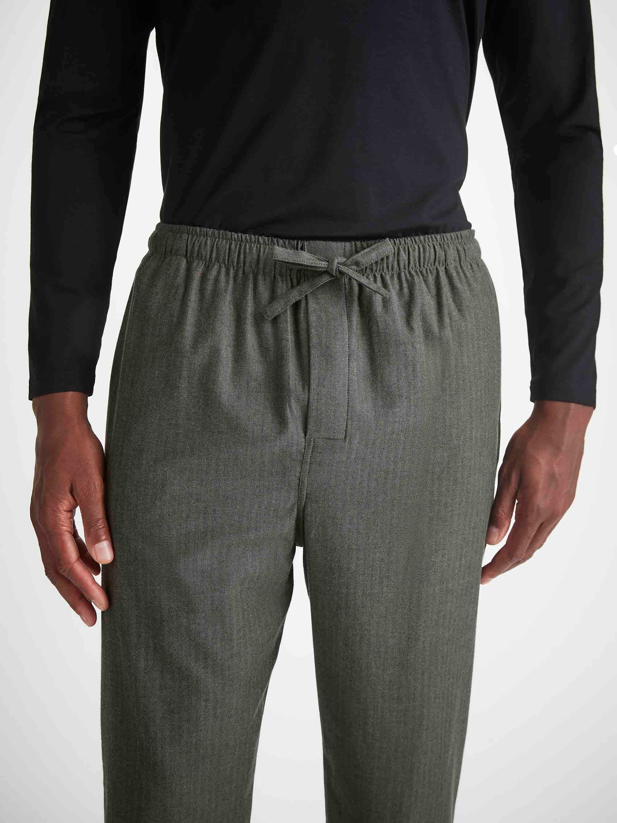 Men's Lounge Pants Balmoral Brushed Cotton Charcoal