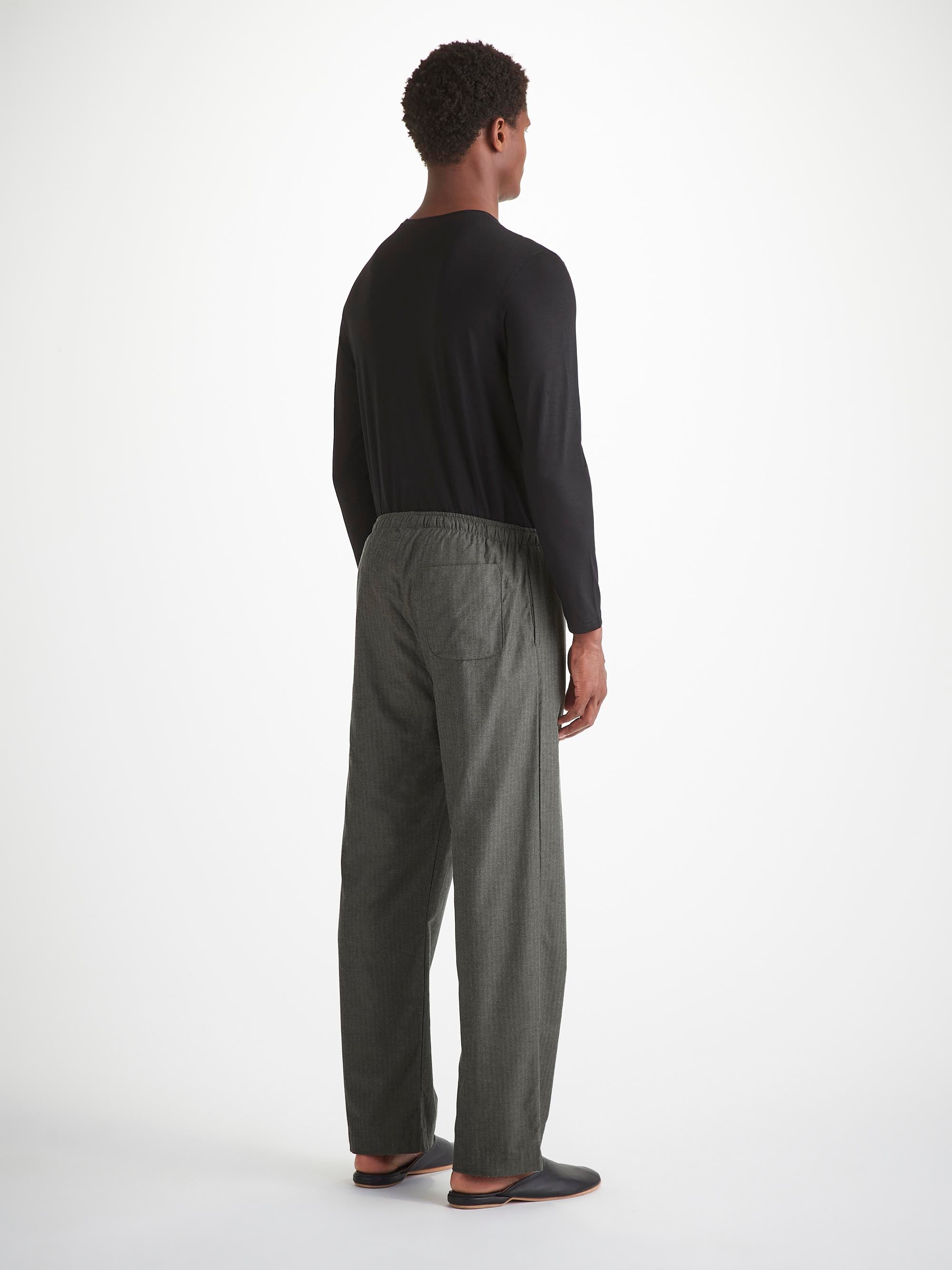 Men's Lounge Trousers Balmoral Brushed Cotton Charcoal