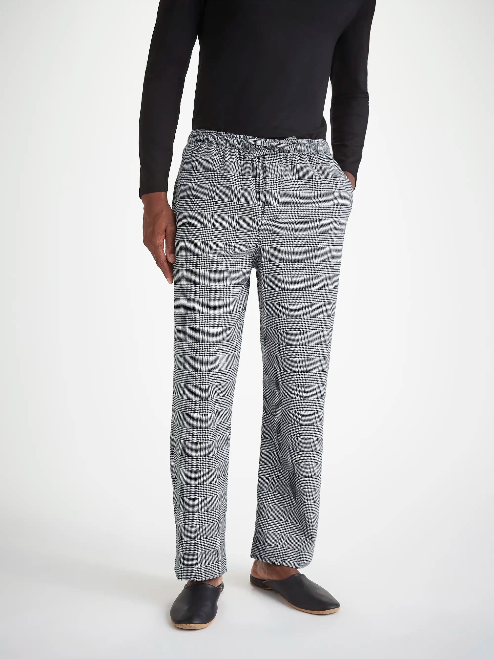 Men's Lounge Pants Kelburn 42 Brushed Cotton Black