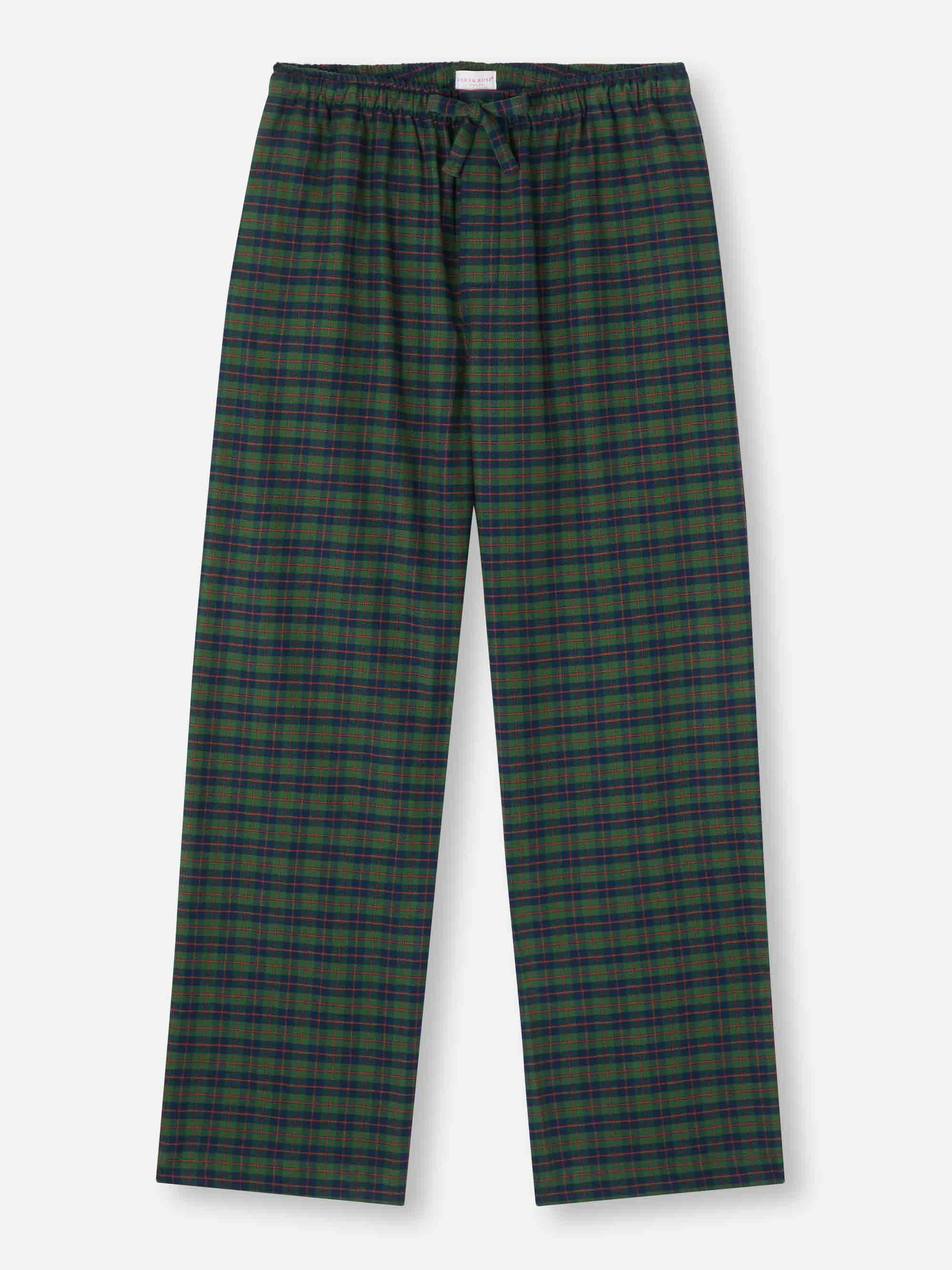 Men's Lounge Trousers Kelburn 47 Brushed Cotton Green