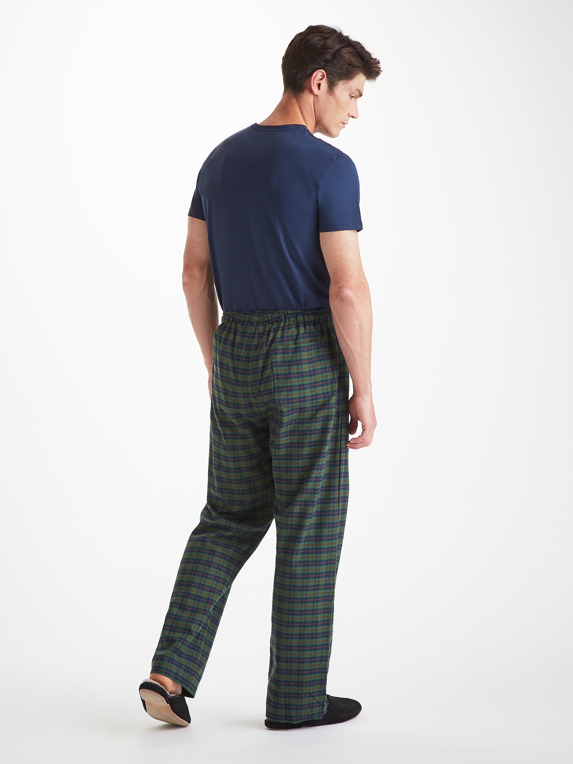 Men's Lounge Pants Kelburn 47 Brushed Cotton Green