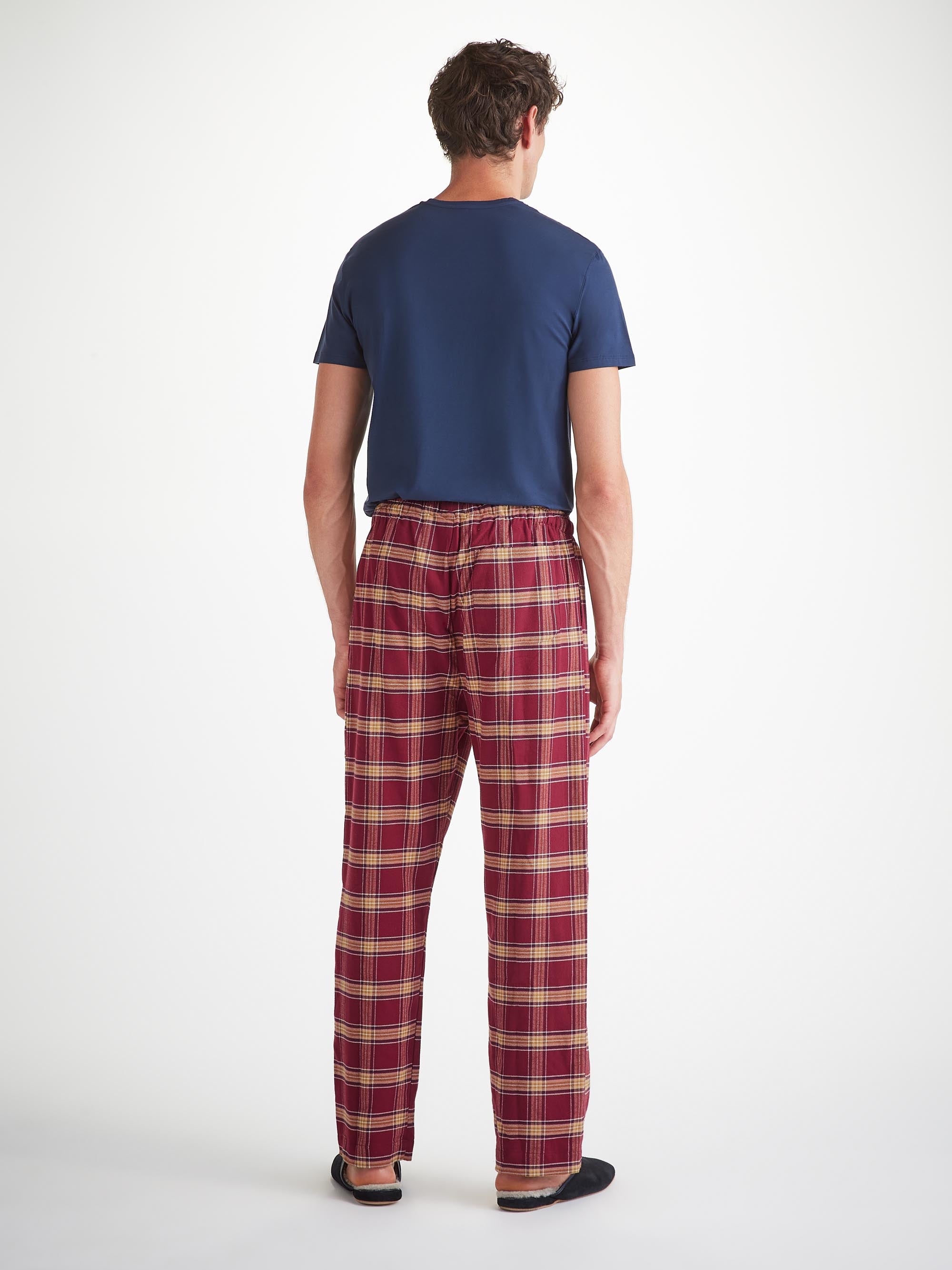 Men's Lounge Pants Kelburn 48 Brushed Cotton Burgundy