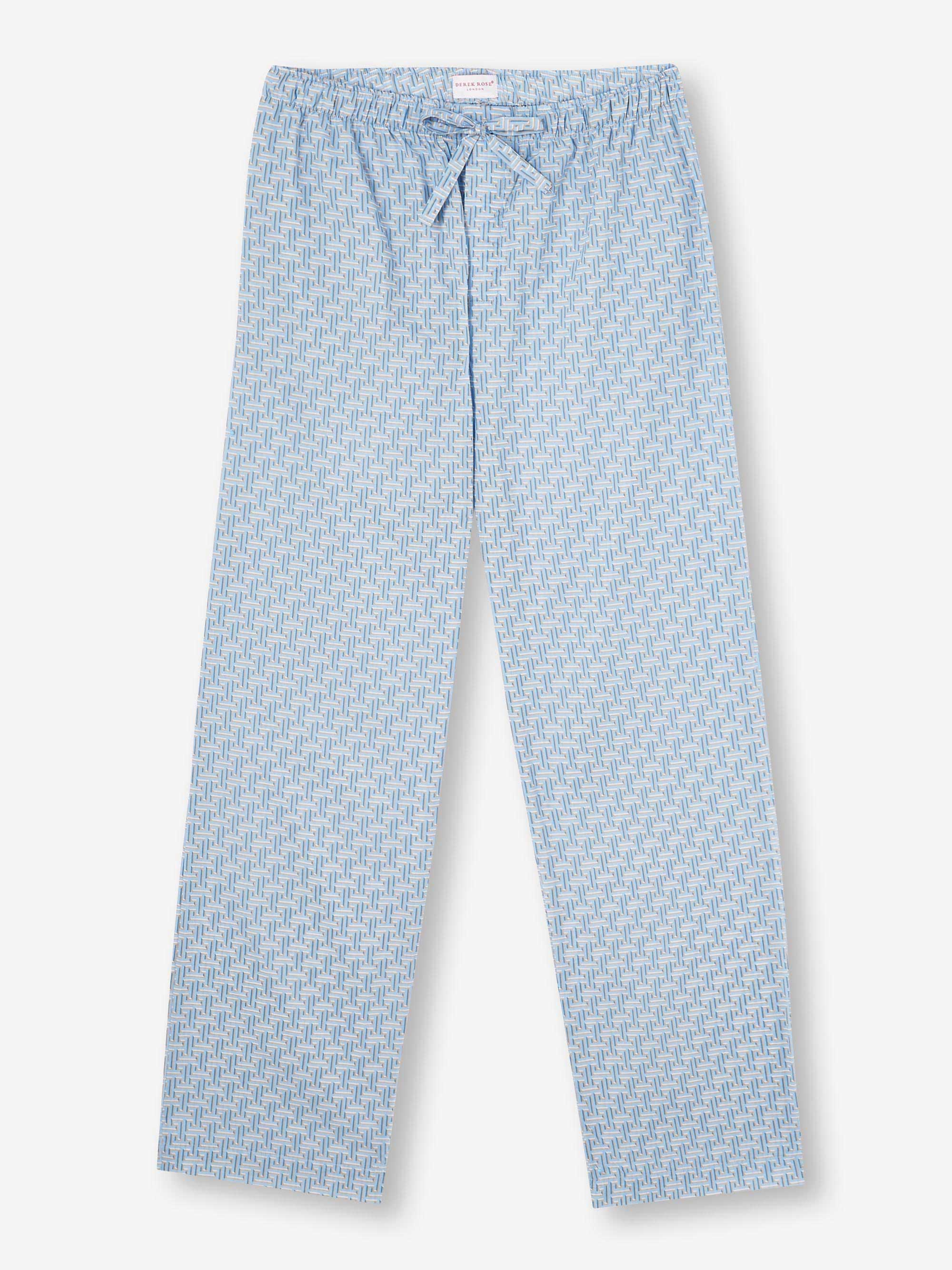 Men's Lounge Pants Ledbury 72 Cotton Batiste Blue